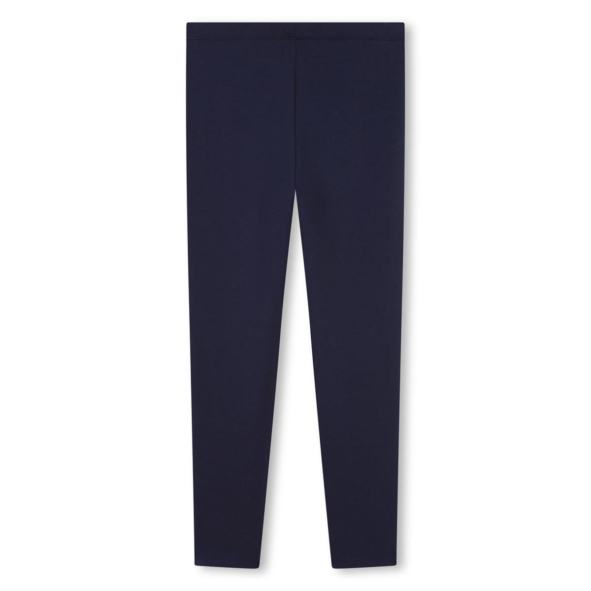 Girls Dark Blue Logo Leggings