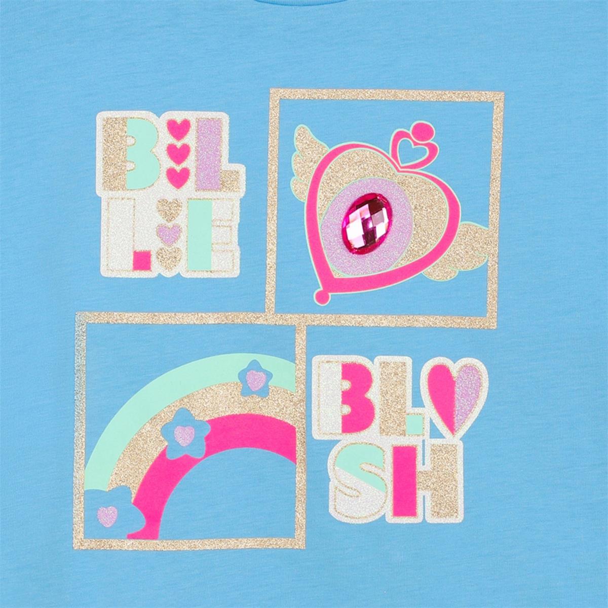 Girls Blue Cotton T-Shirt