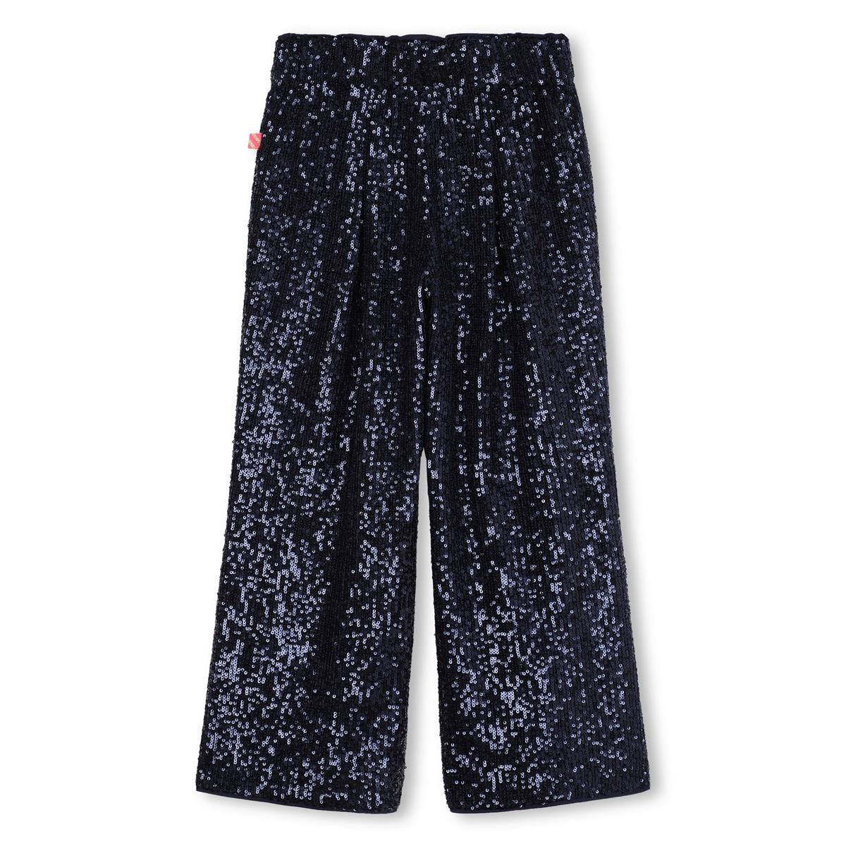 Girls Dark Blue Glitter Trousers