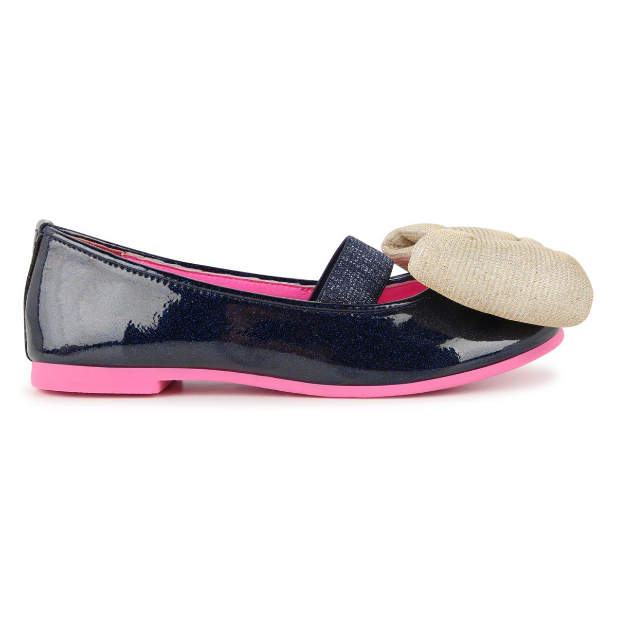 Girls Black Bow Flat Shoes