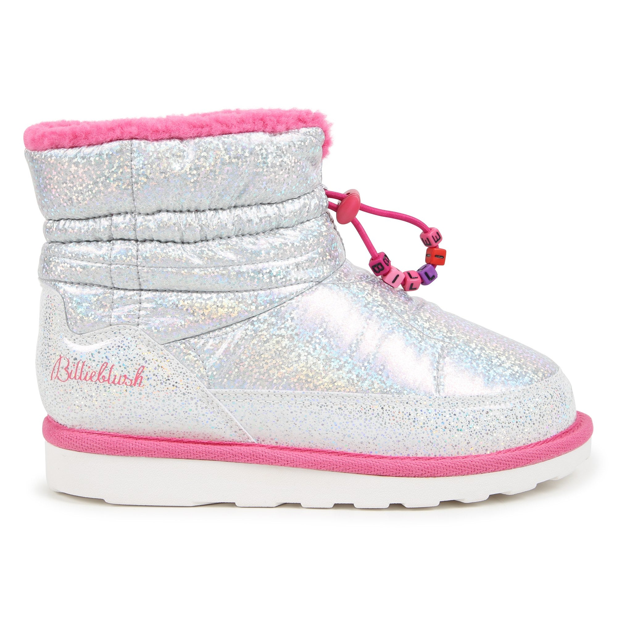 Girls Silver Glitter Boots