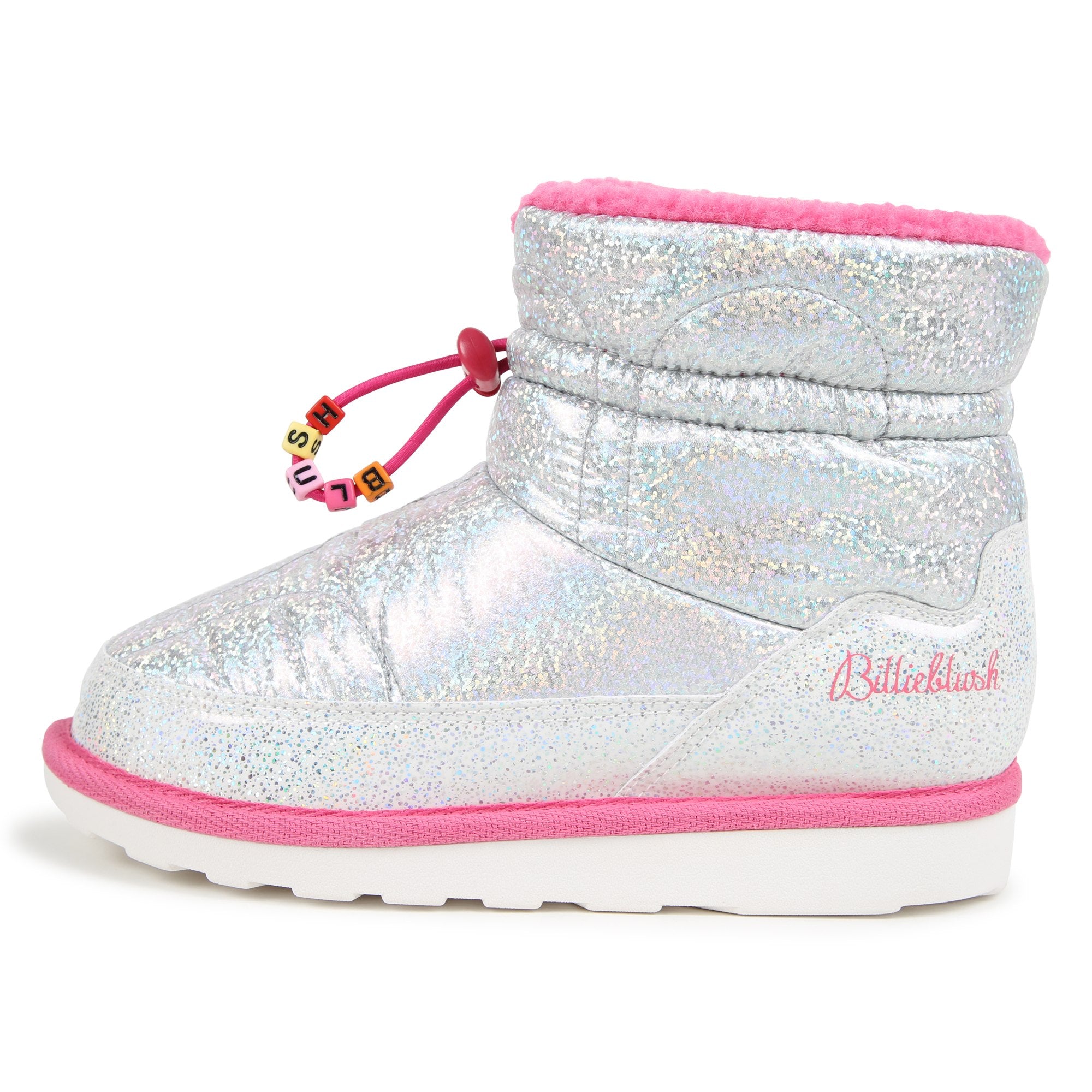 Girls Silver Glitter Boots