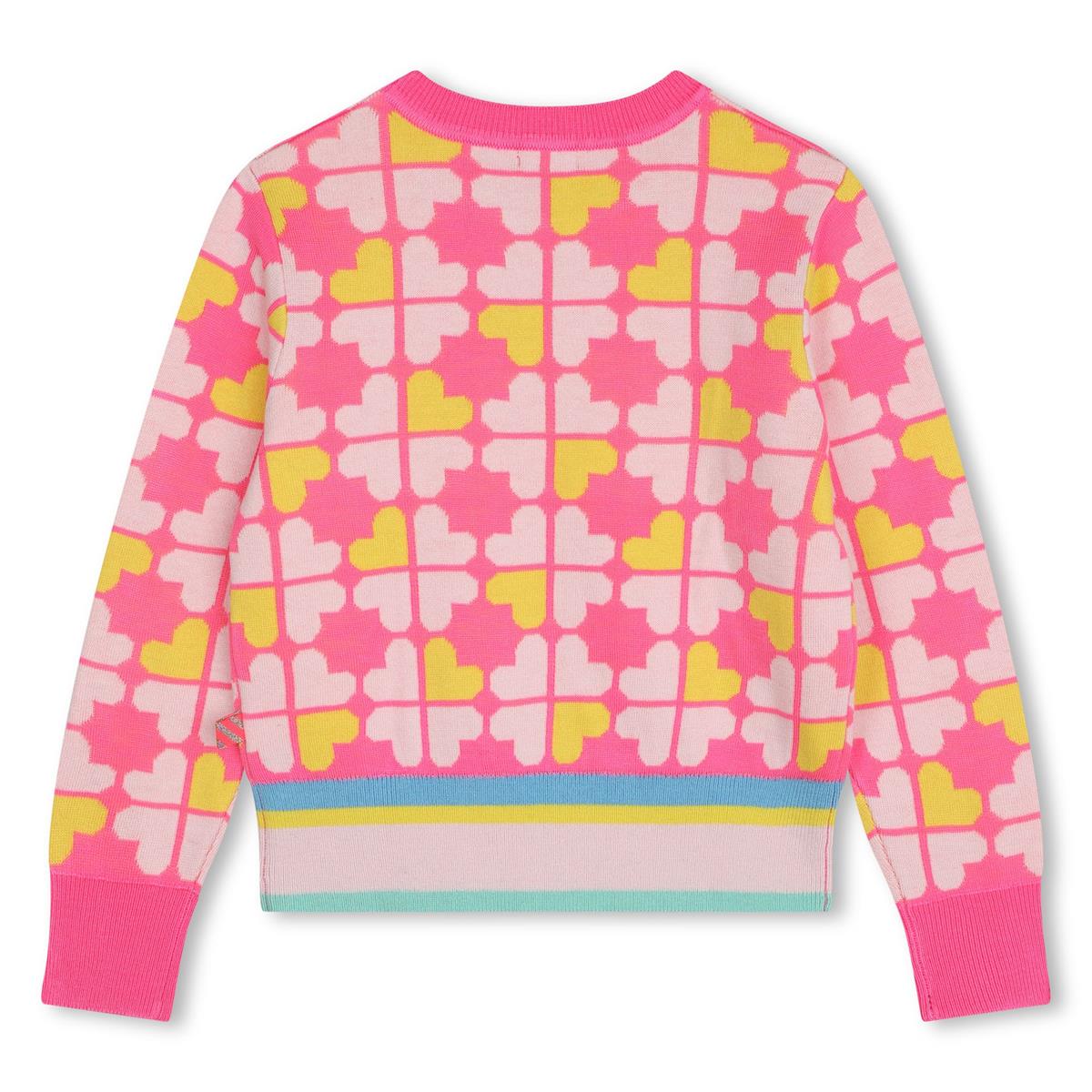 Girls Pink Jacquard Sweater