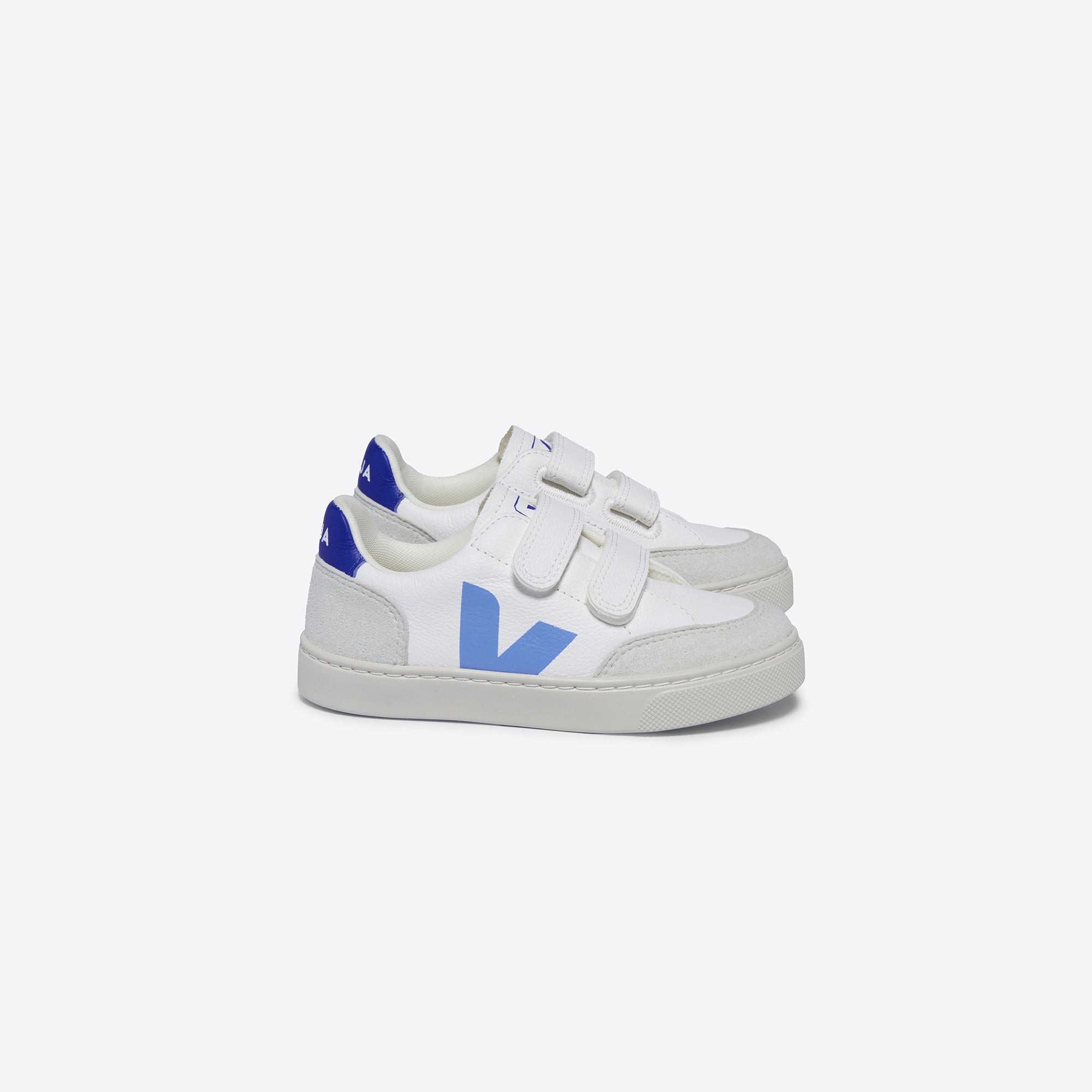 Boys & Girls White "SMALL V-12" Velcro Shoes