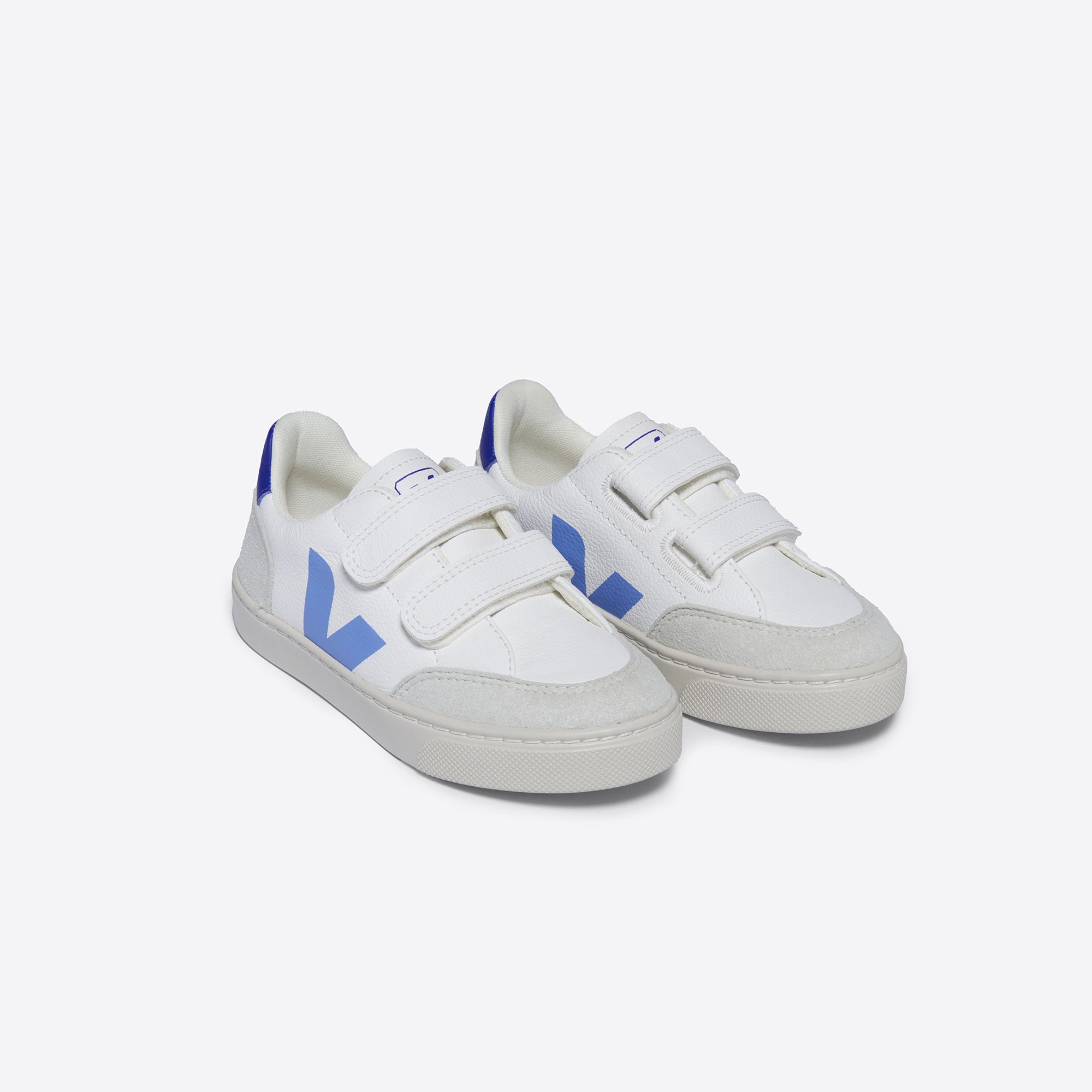 Boys & Girls White "SMALL V-12" Velcro Shoes