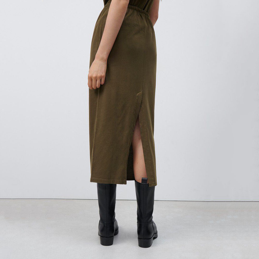 Women Olive Cotton Skirt