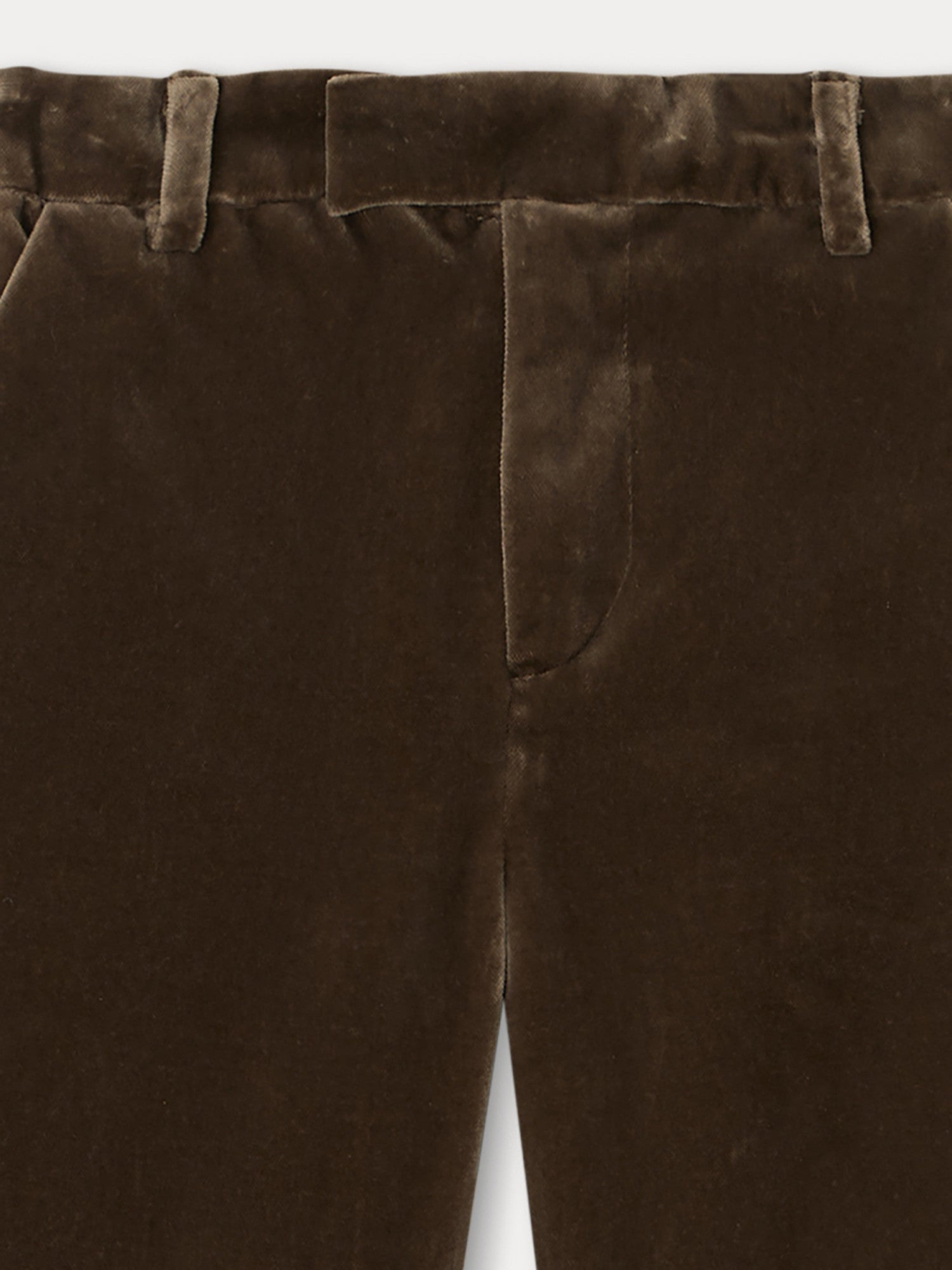 Boys Taupe Velvet Trousers
