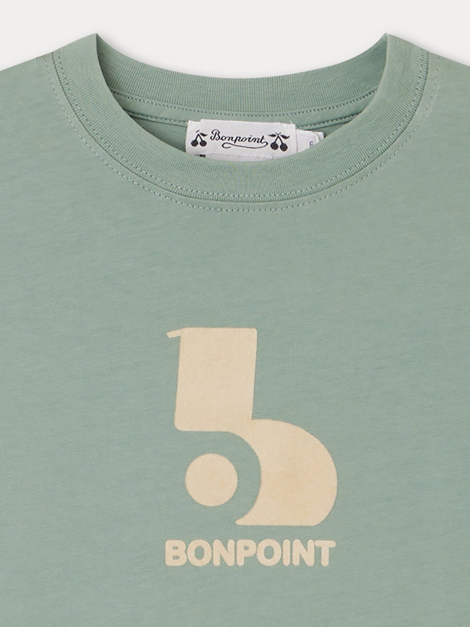 Boys Green Logo Cotton T-Shirt