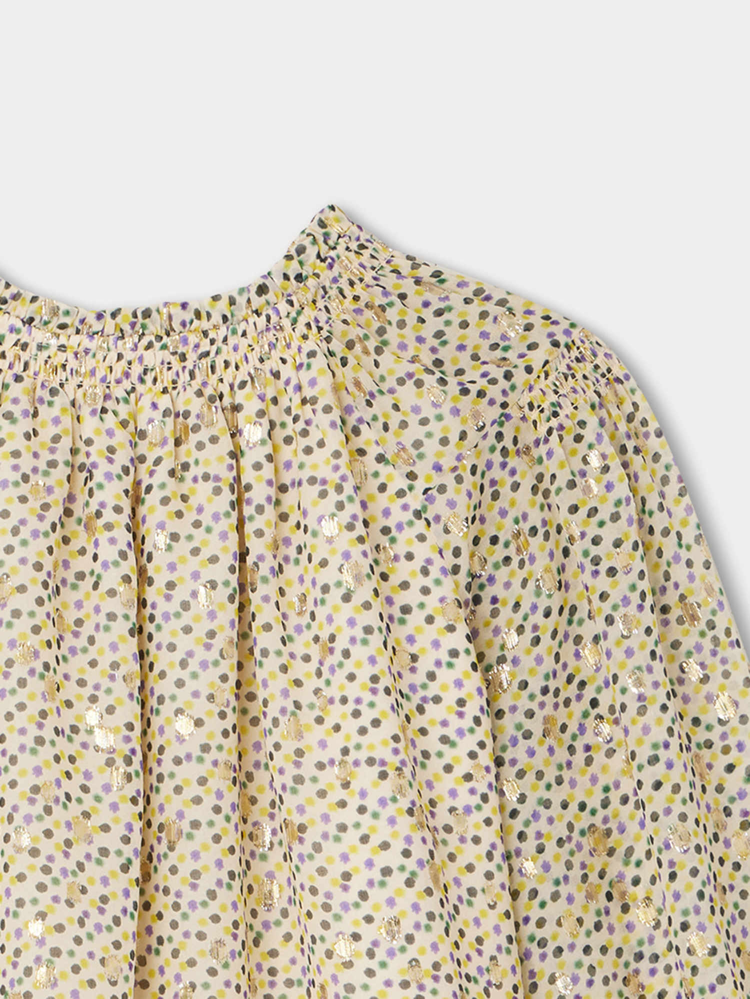 Girls Multicolor Dots Silk Top