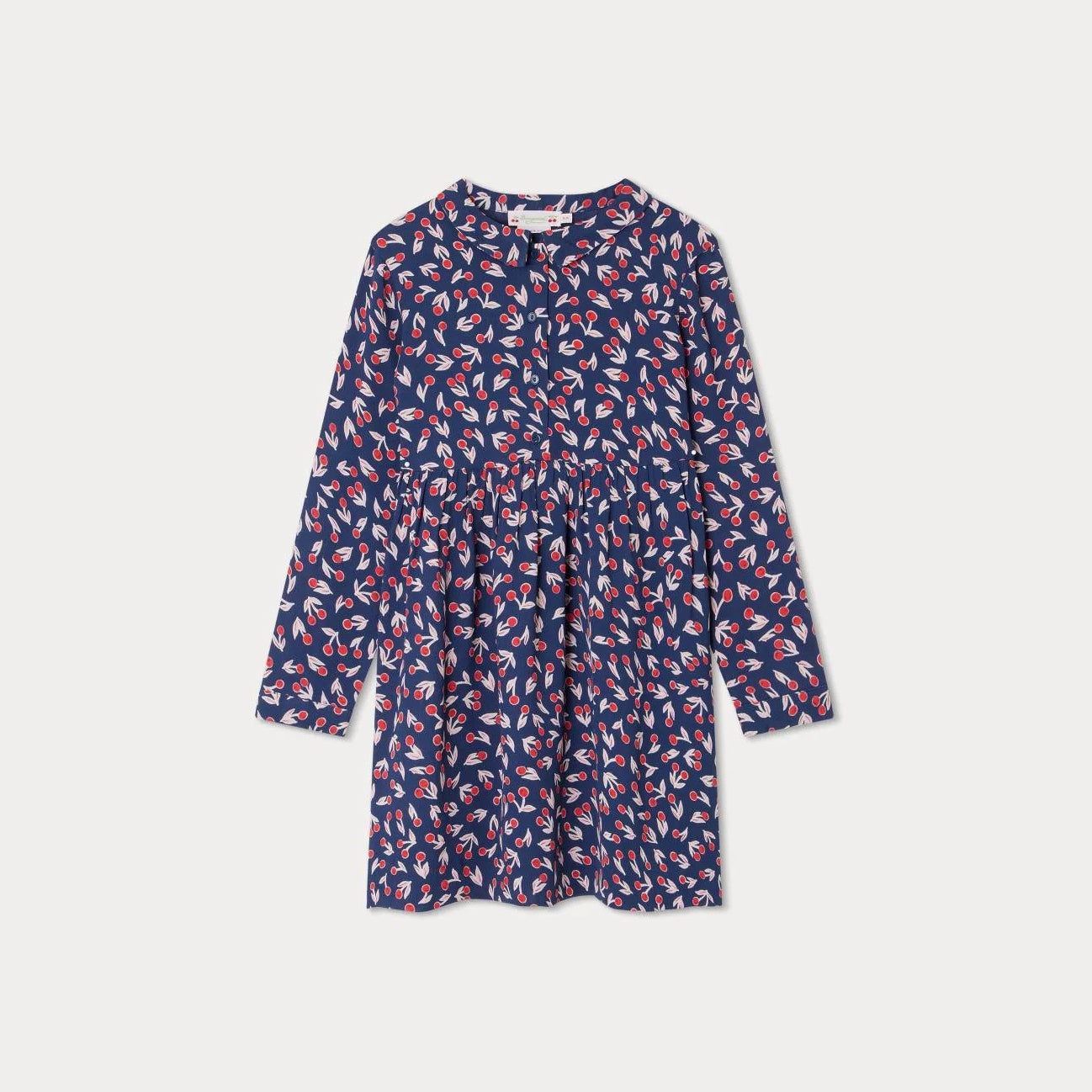 Girls Navy Cherry Dress