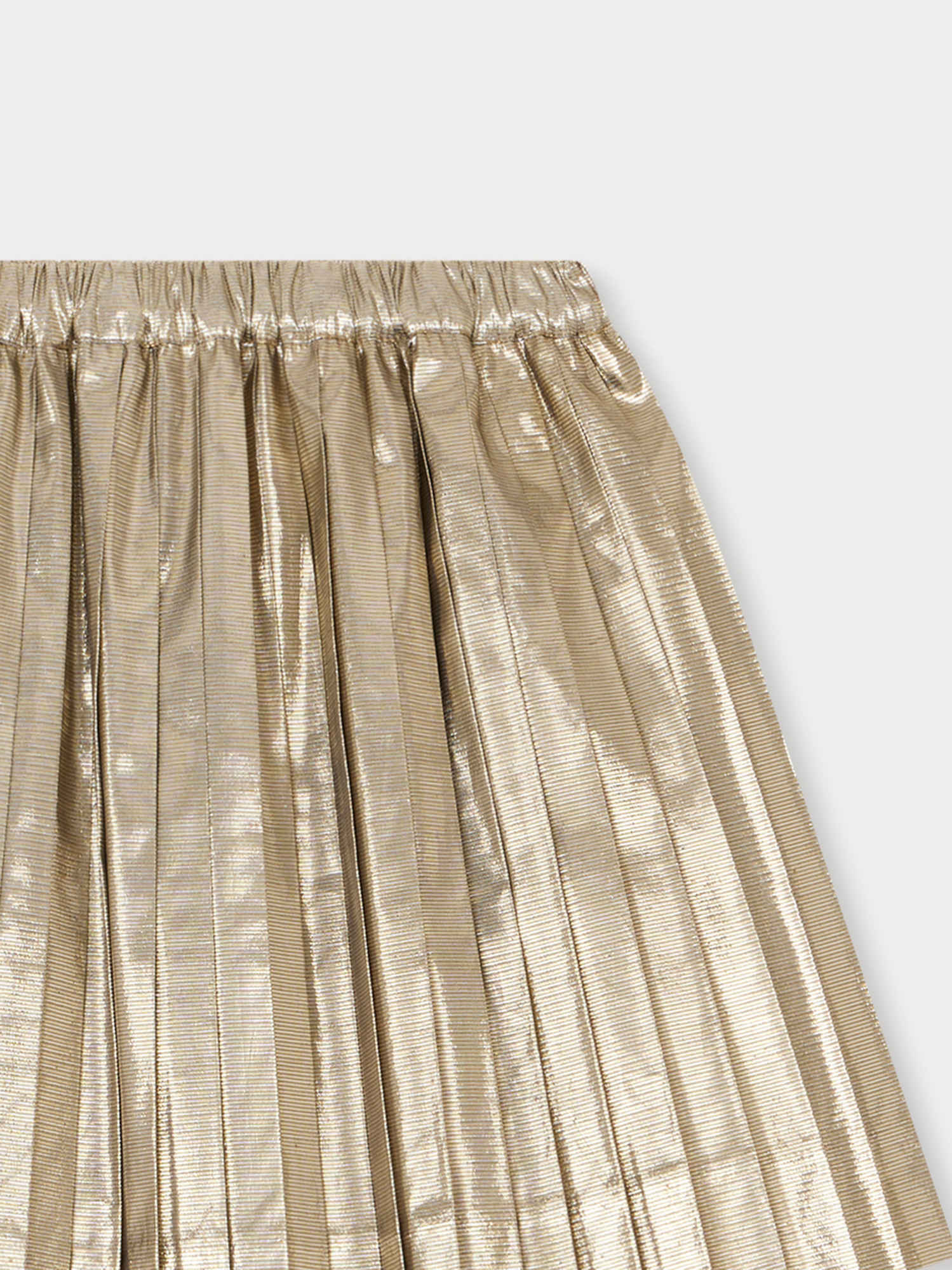 Girls Champagne Pleated Skirt