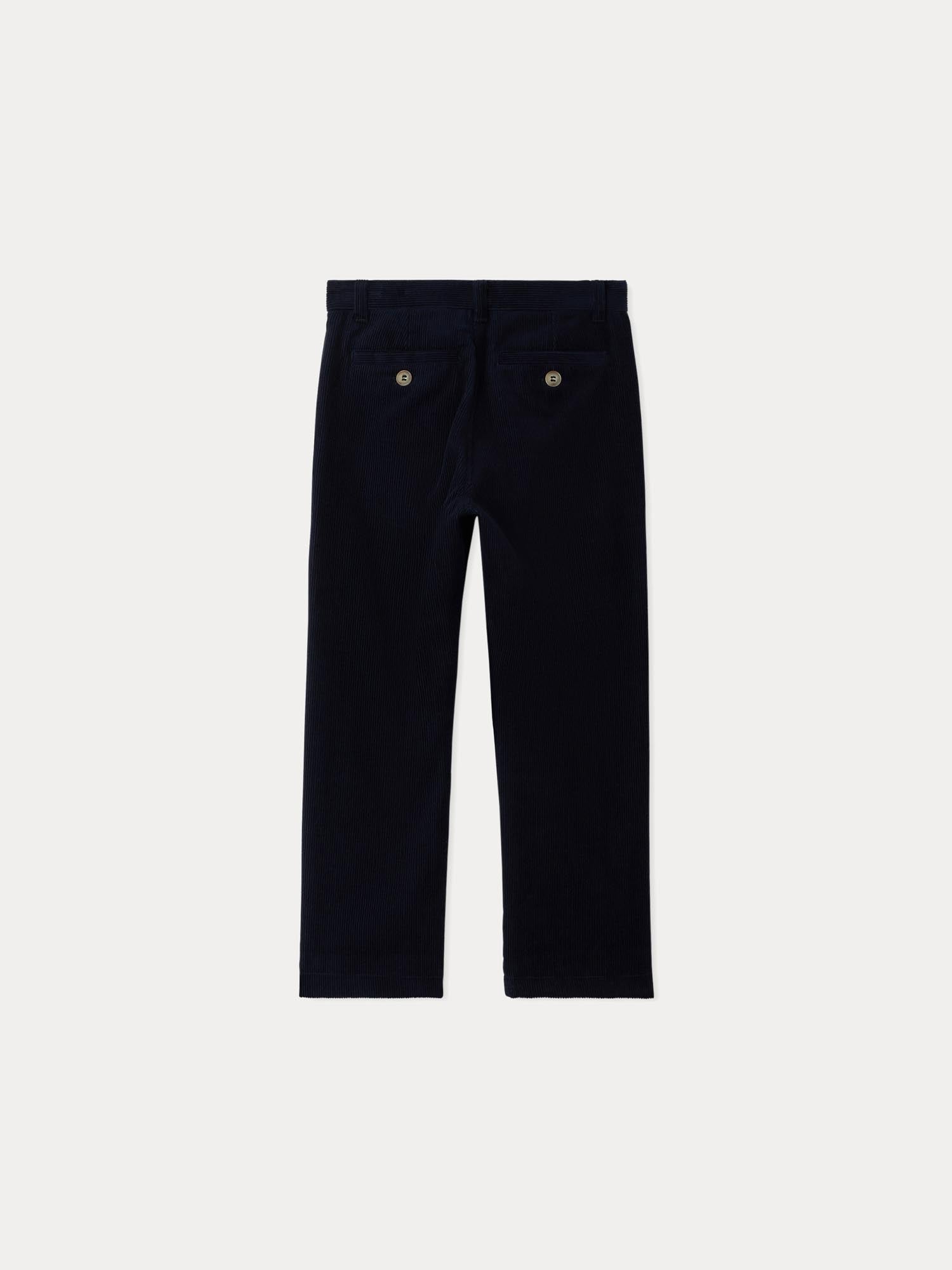 Boys Dark Blue Corduroy Trousers