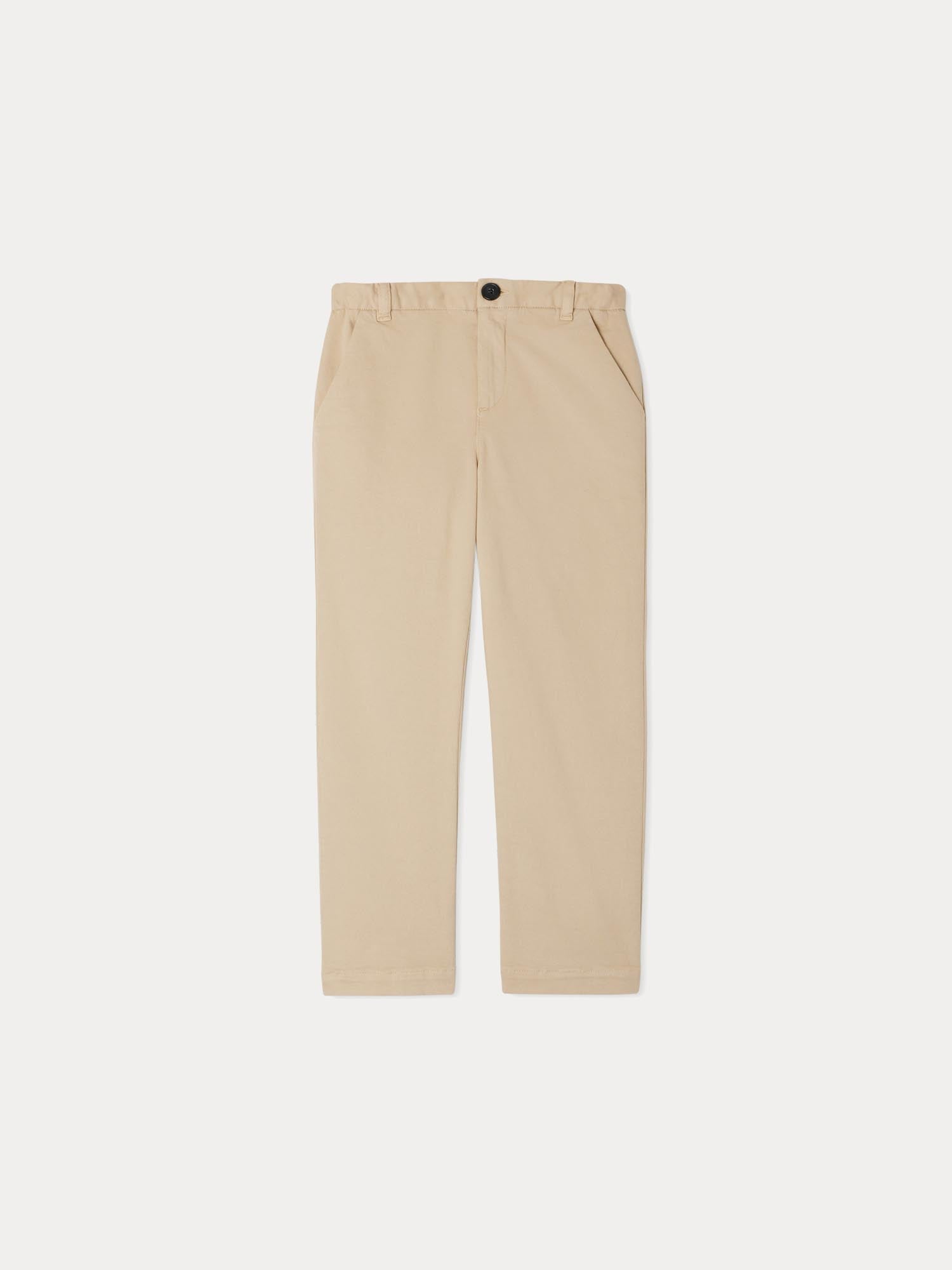 Boys Beige Cotton Trousers