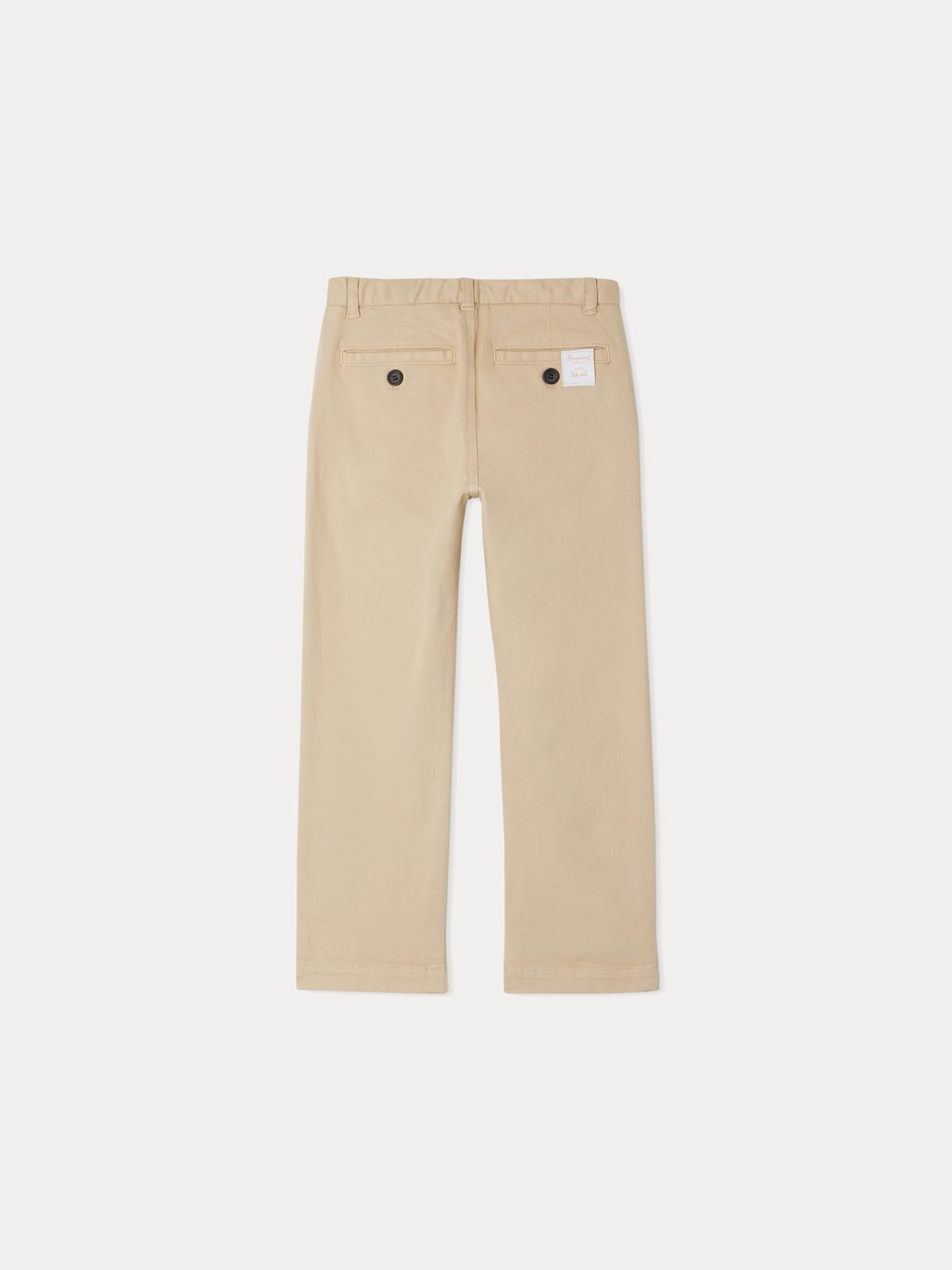 Boys Beige Cotton Trousers