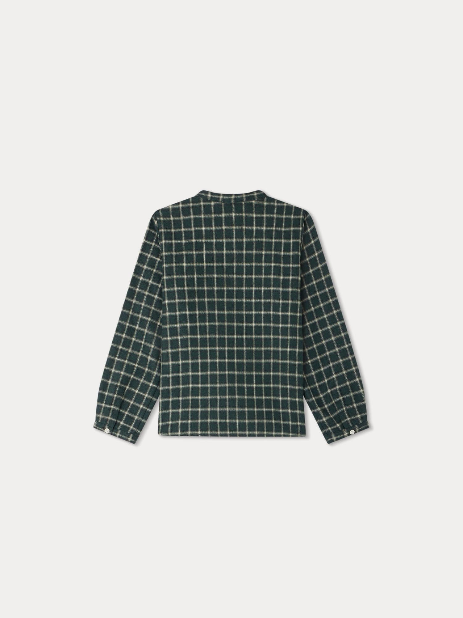 Boys Green Check Cotton Shirt