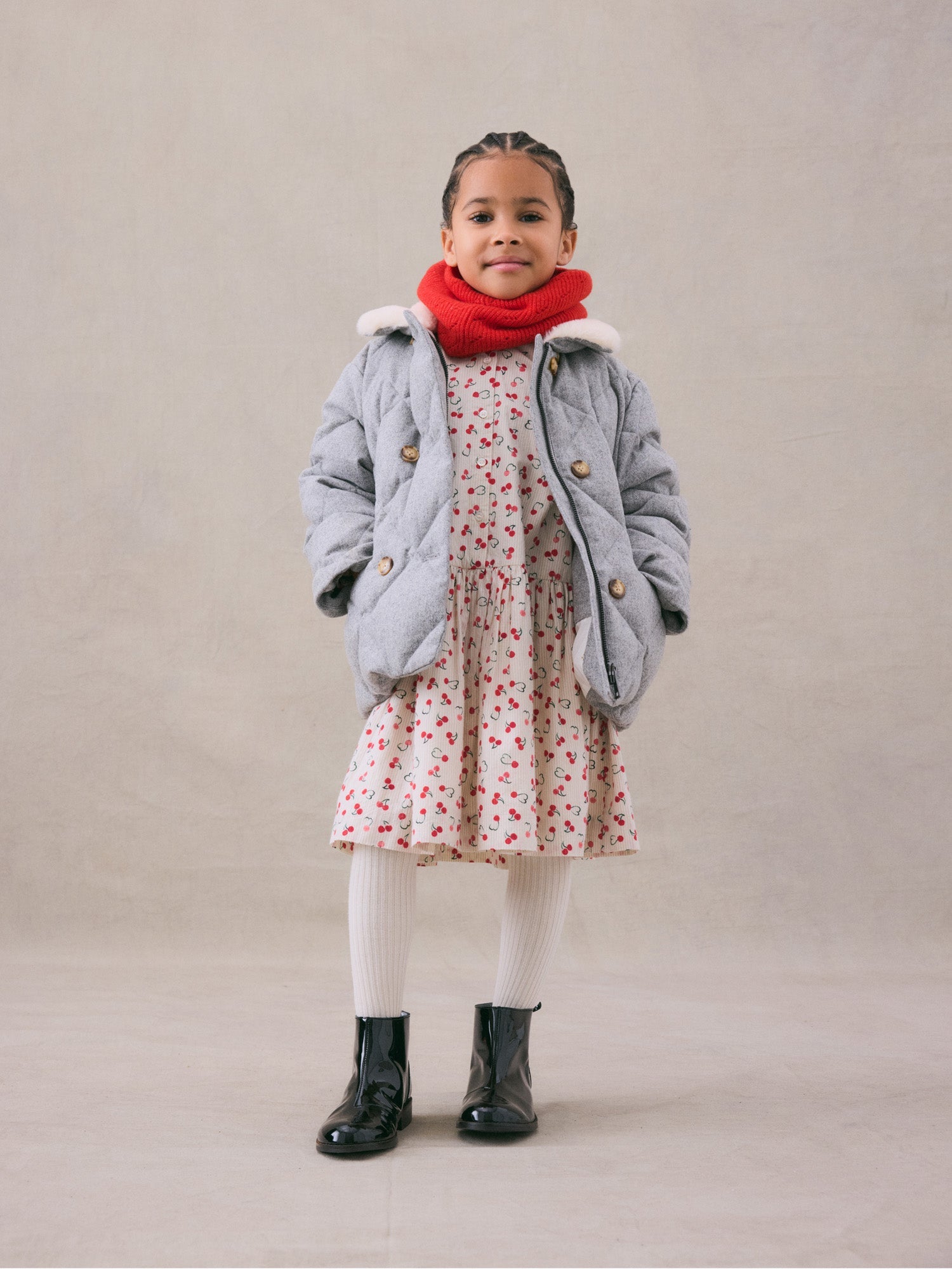 Girls Red Wool Scarf