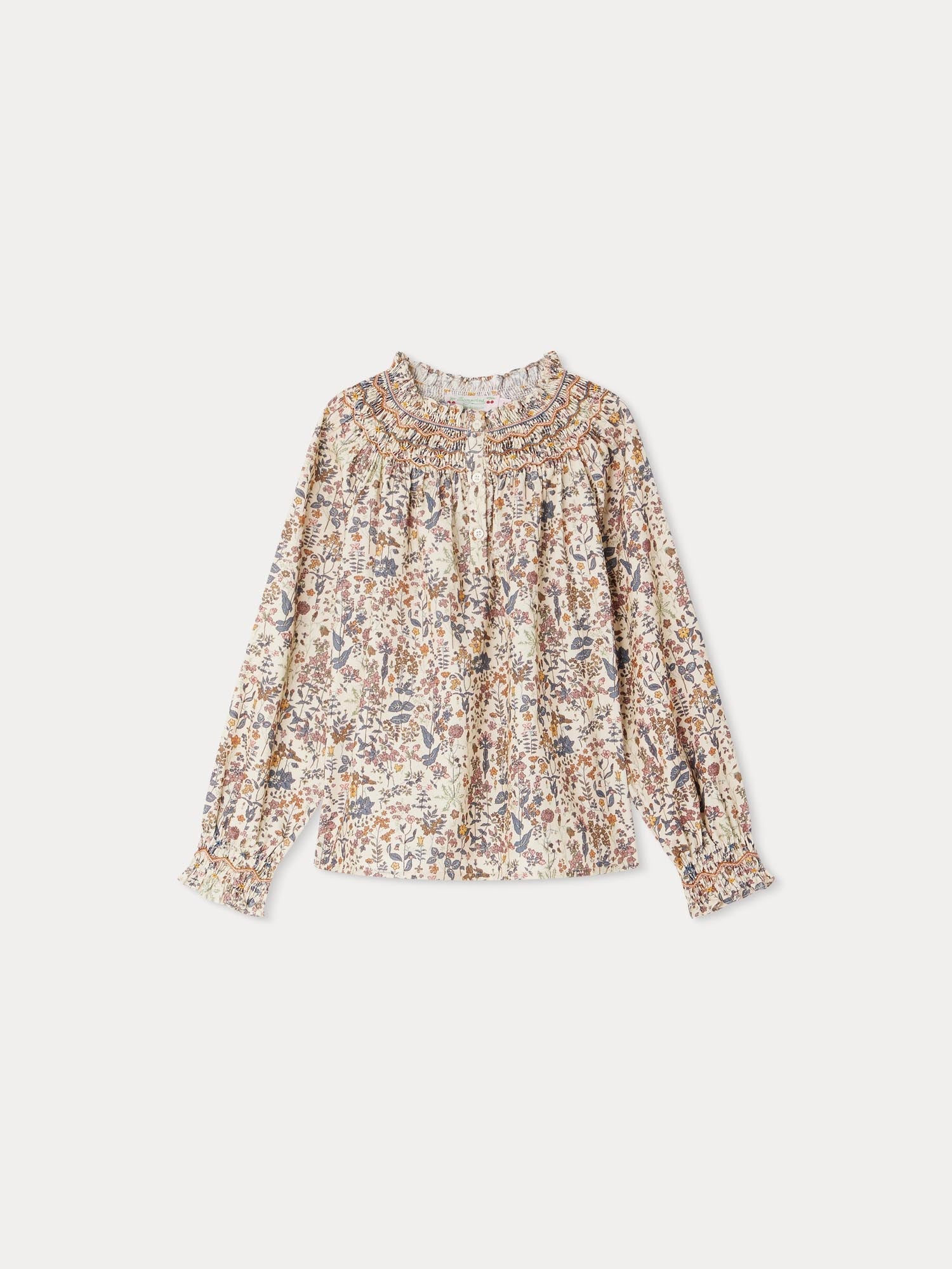 Girls Multicolor Floral Cotton Shirt