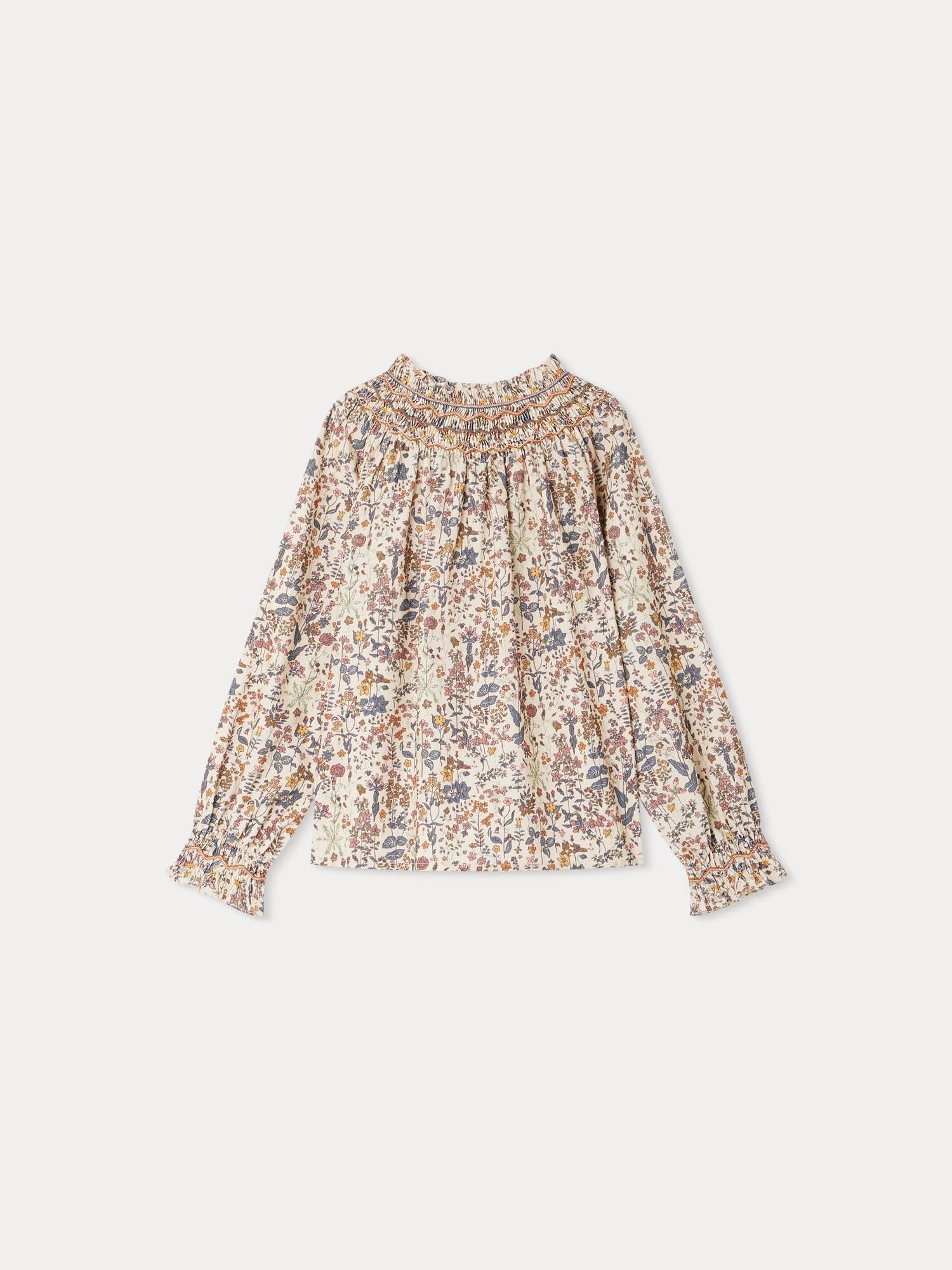 Girls Multicolor Floral Cotton Shirt