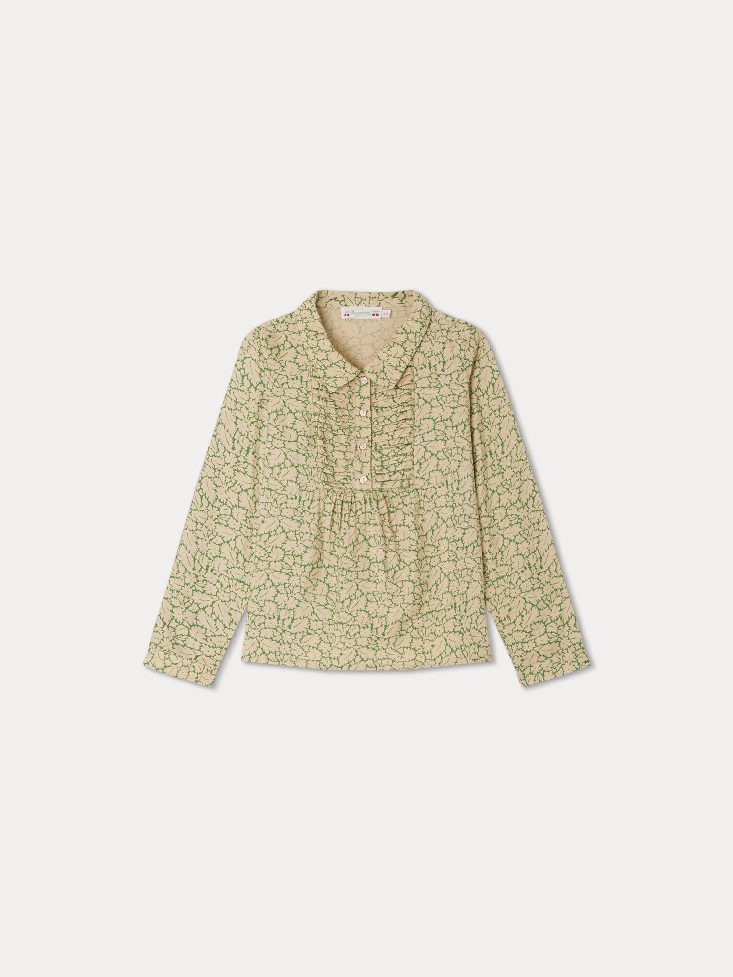 Girls Beige Floral Shirt