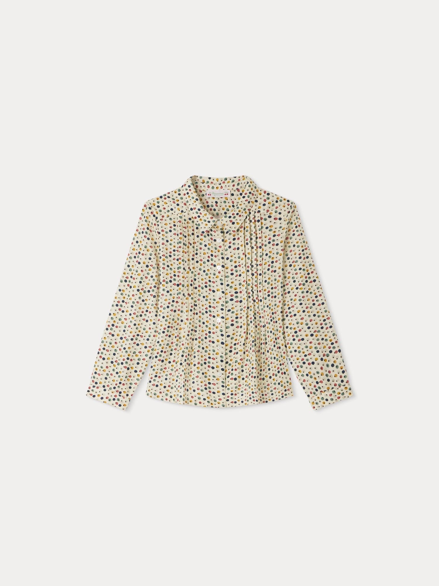 Girls Multicolor Dots Cotton Shirt