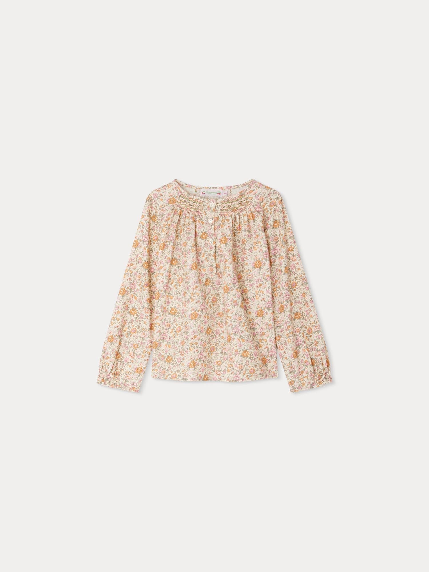 Girls Pink Floral Cotton Top