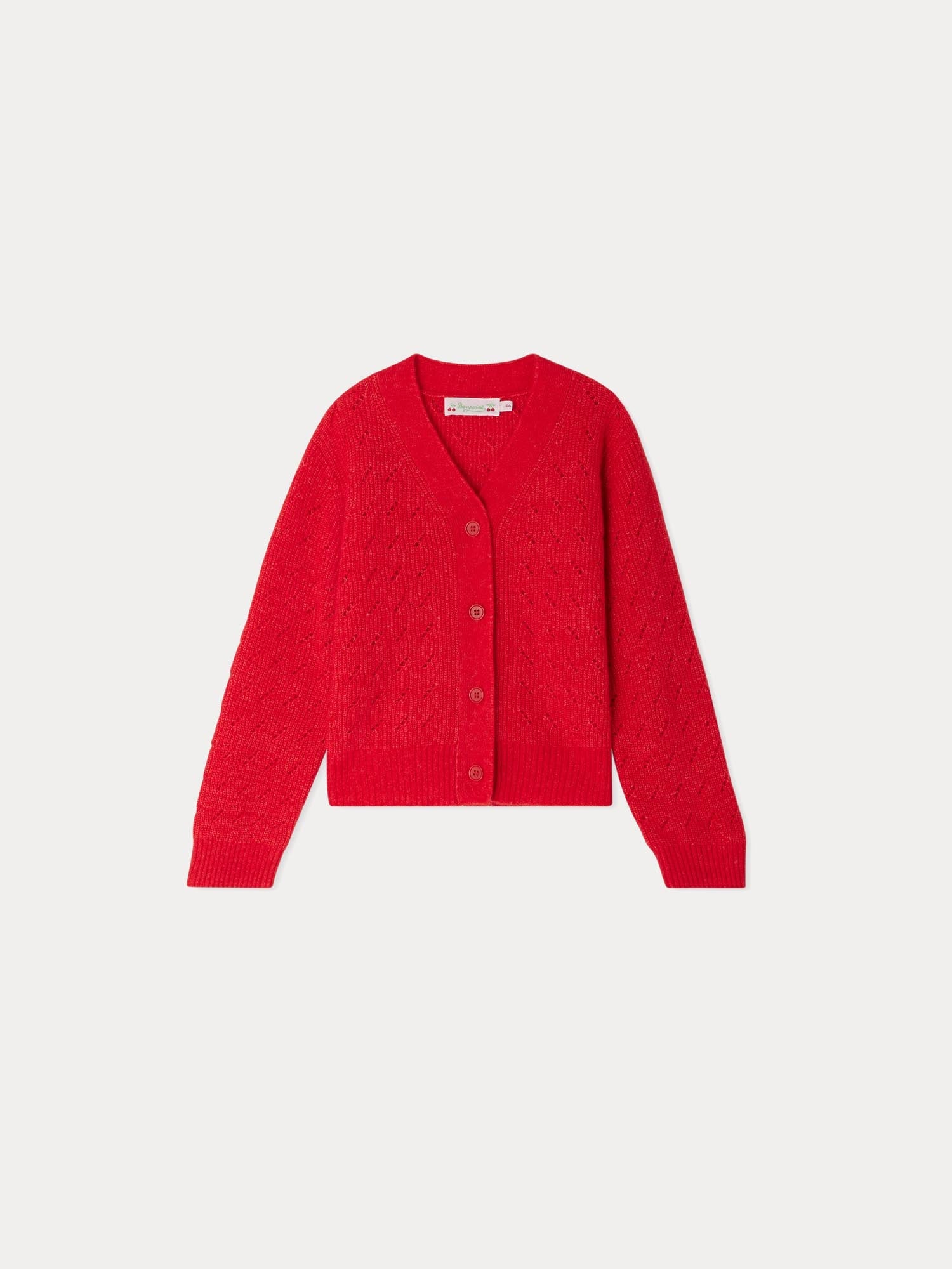 Girls Red Wool Cardigan