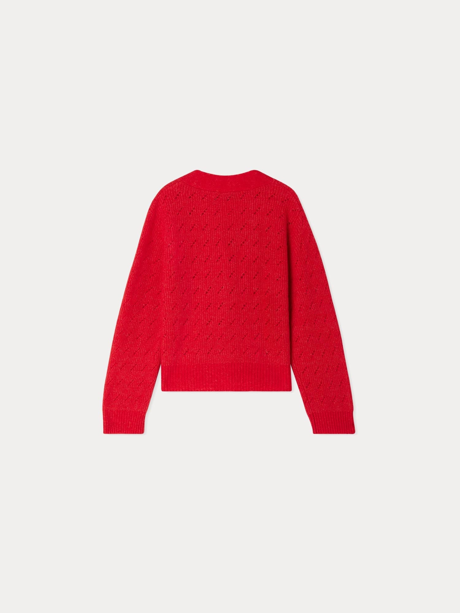 Girls Red Wool Cardigan