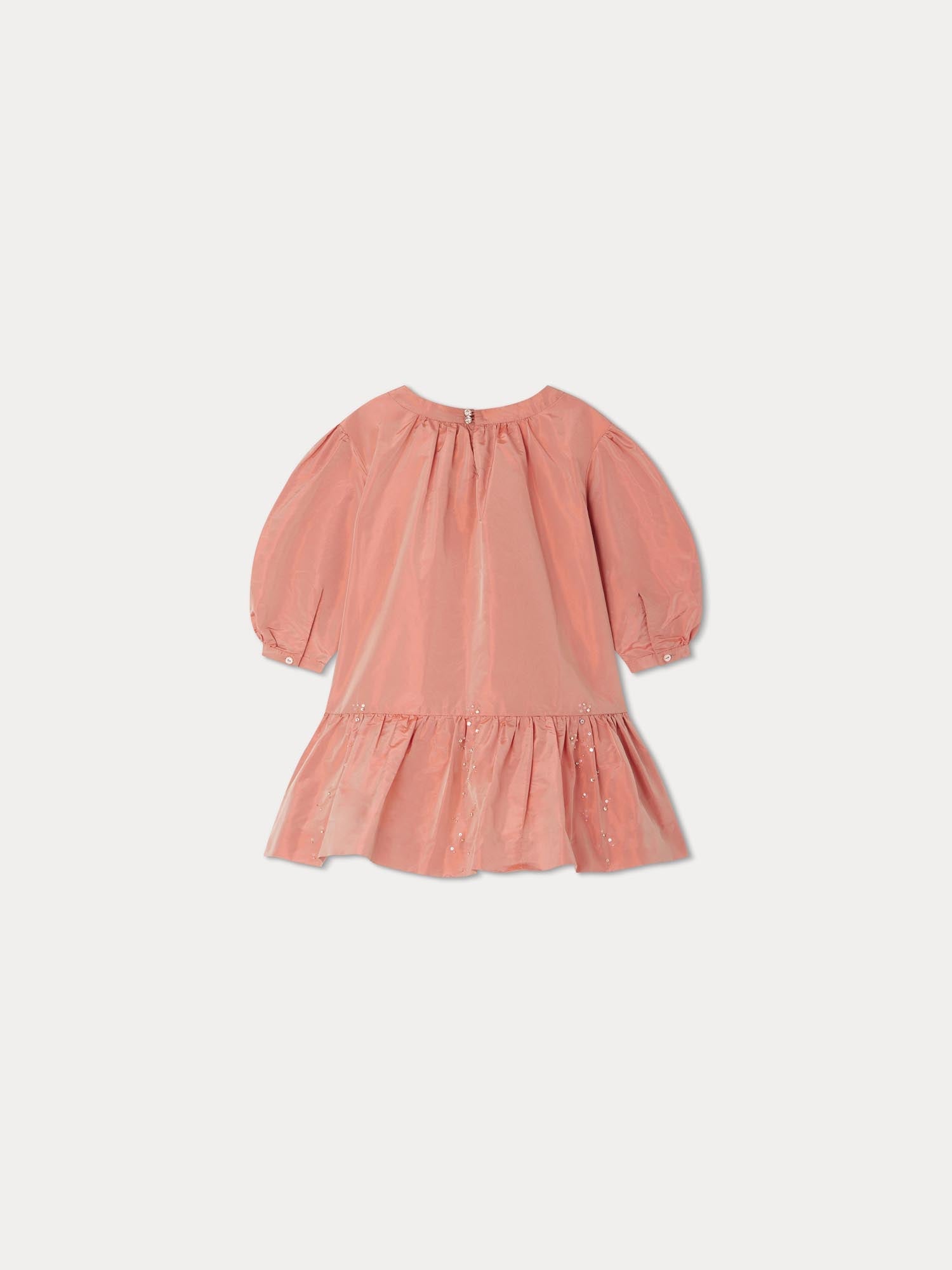 Girls Pink Silk Dress