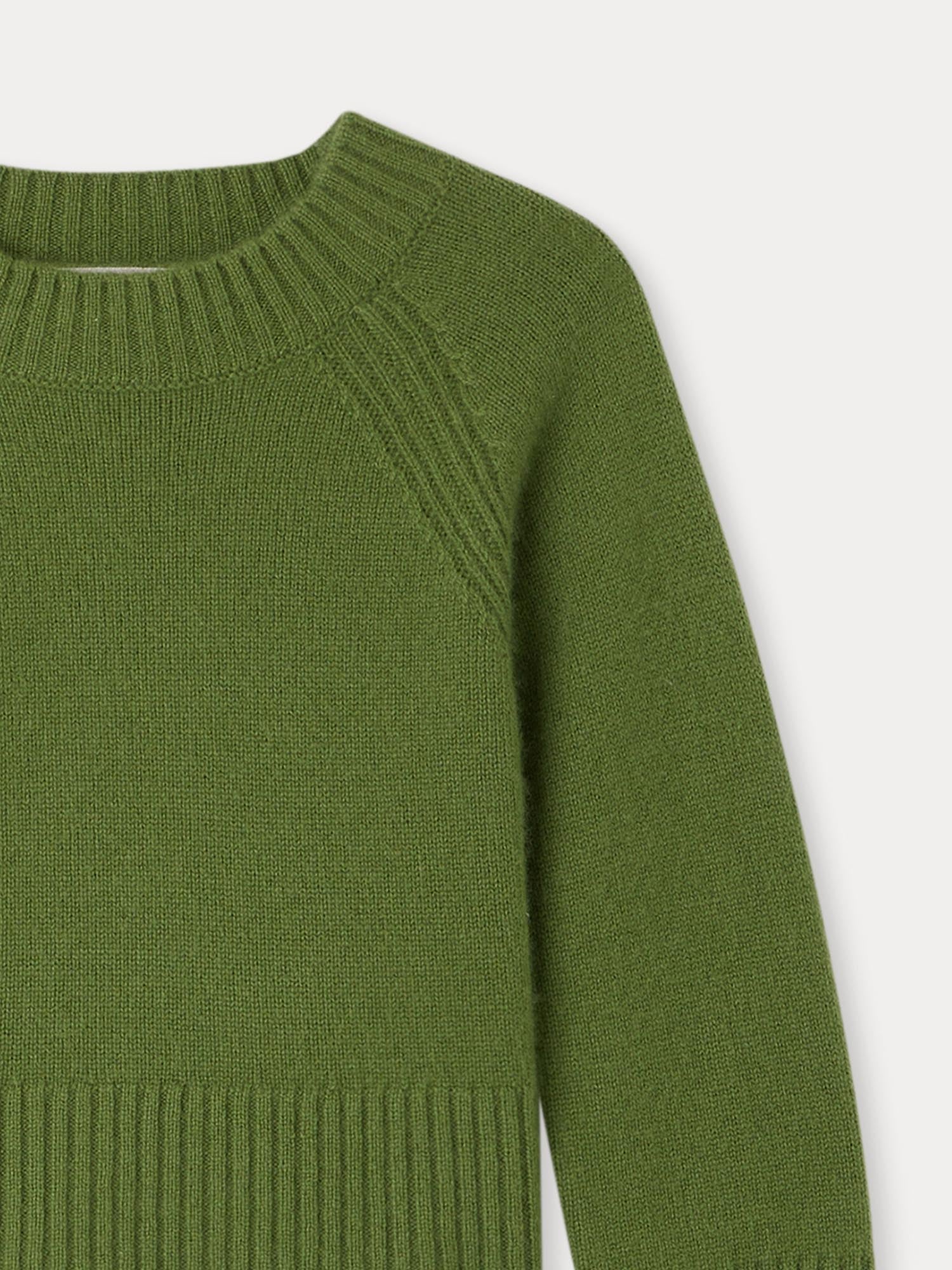 Girls Green Cashmere Sweater