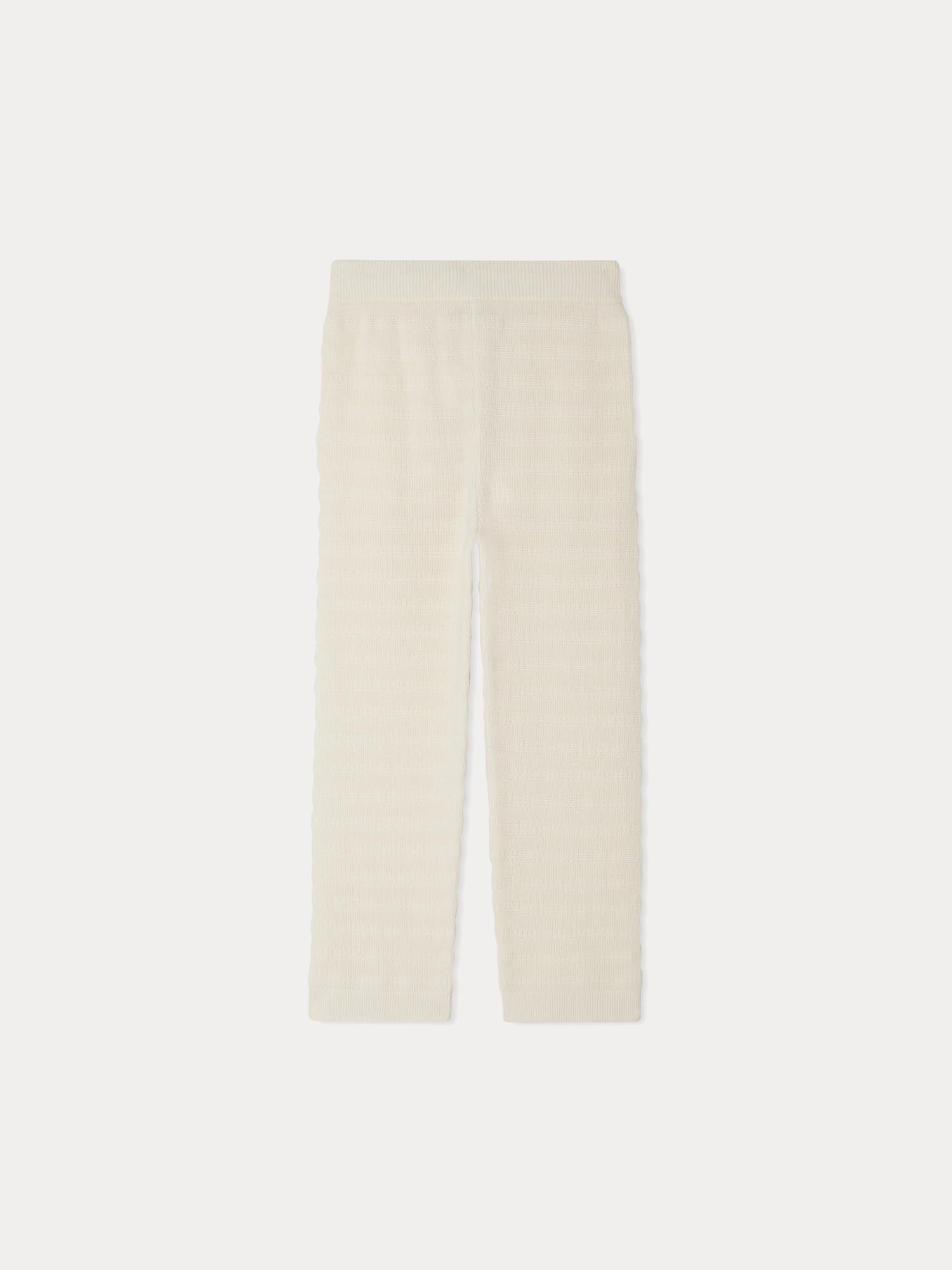 Girls White Cashmere Trousers