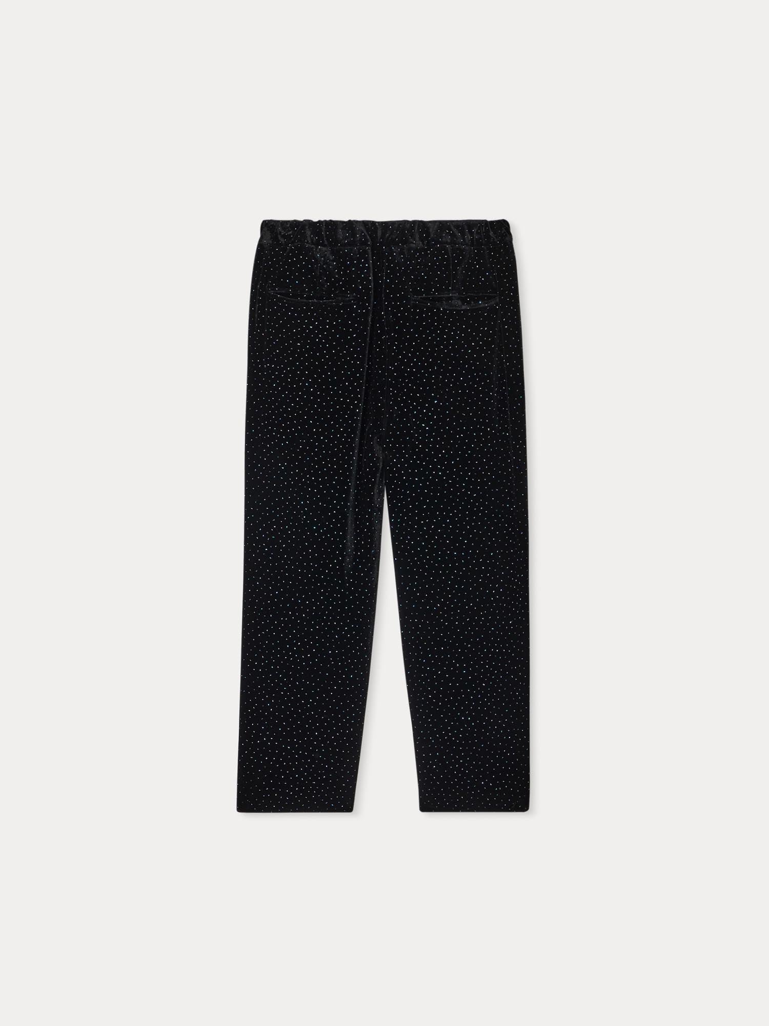 Girls Black Glitter Trousers