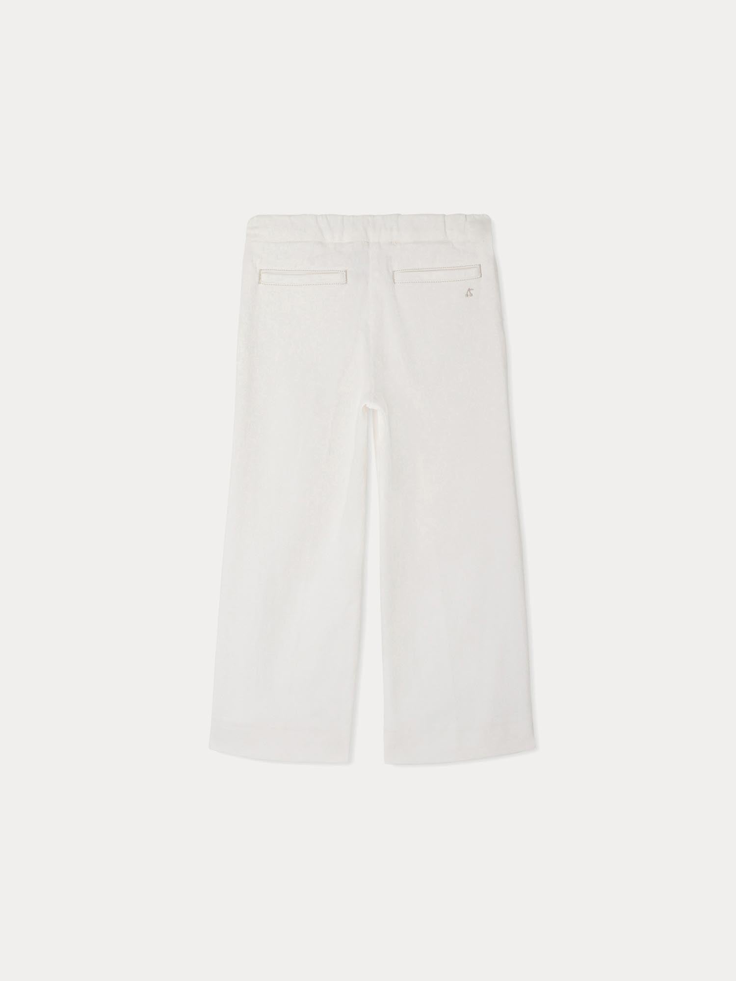 Girls White Denim Trousers