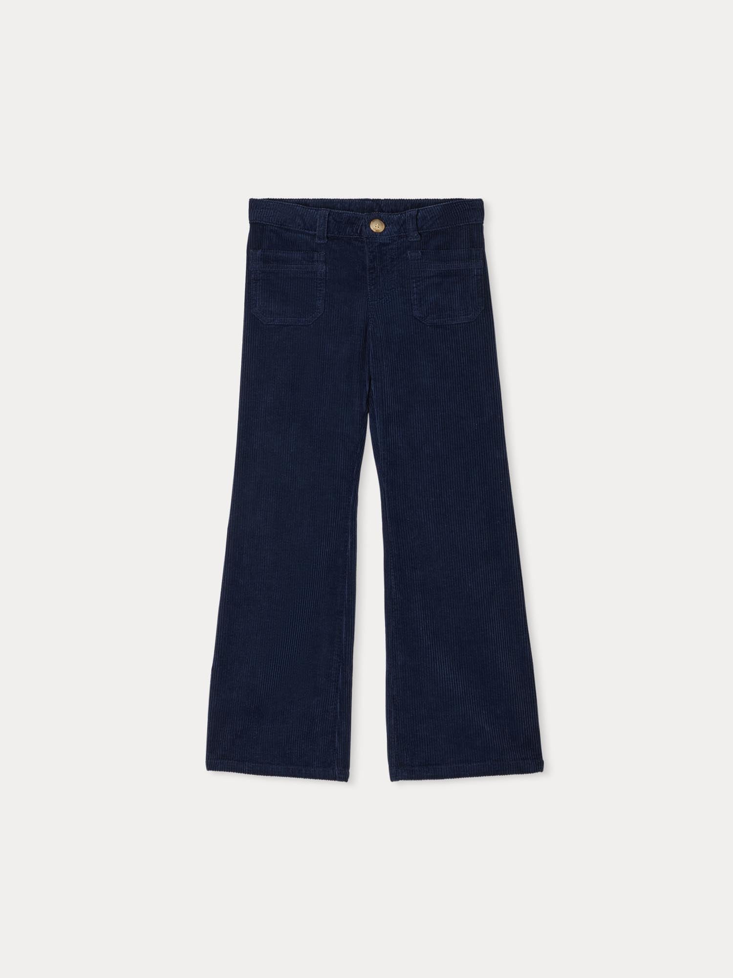 Girls Dark Blue Corduroy Trousers