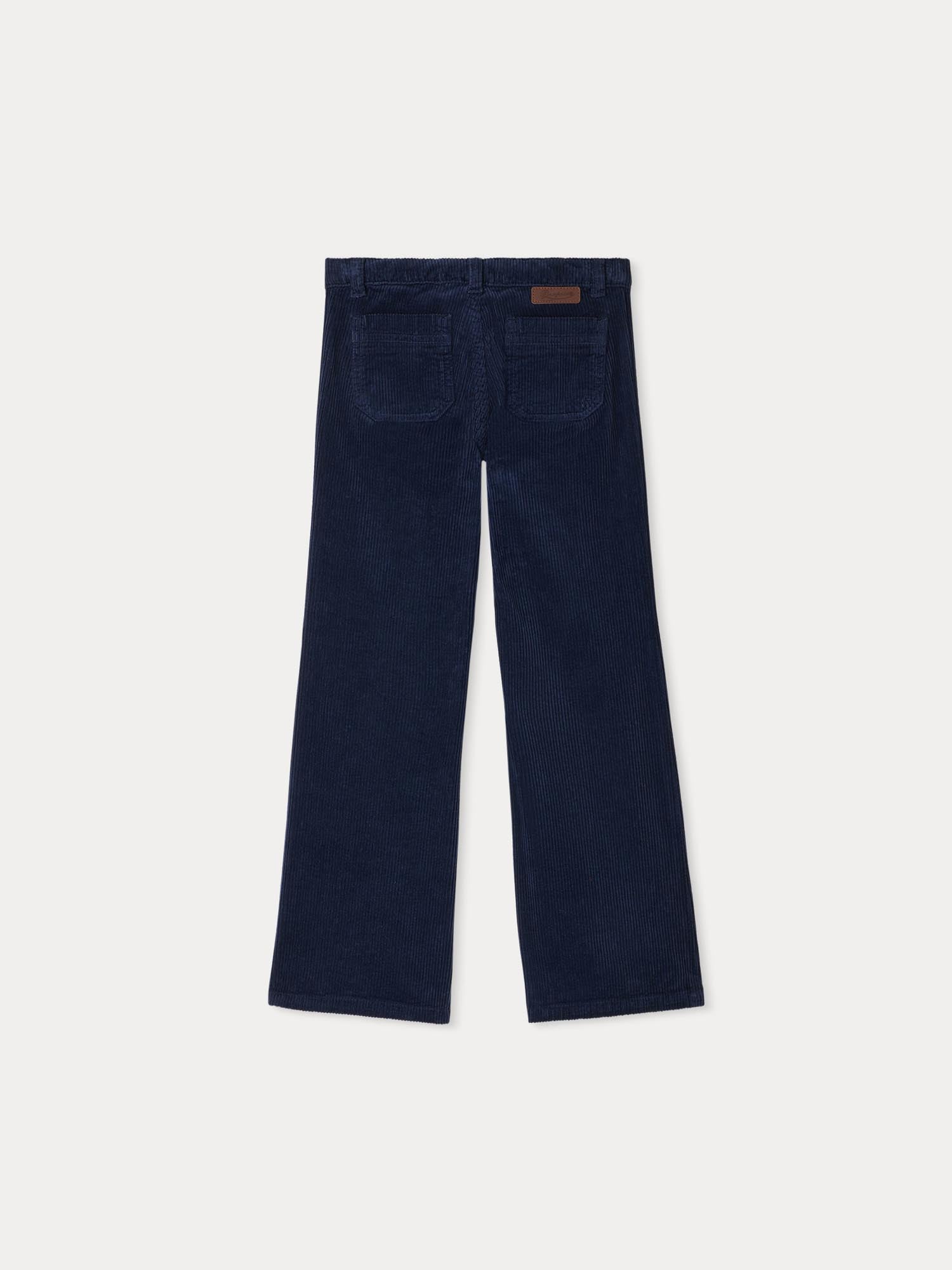 Girls Dark Blue Corduroy Trousers