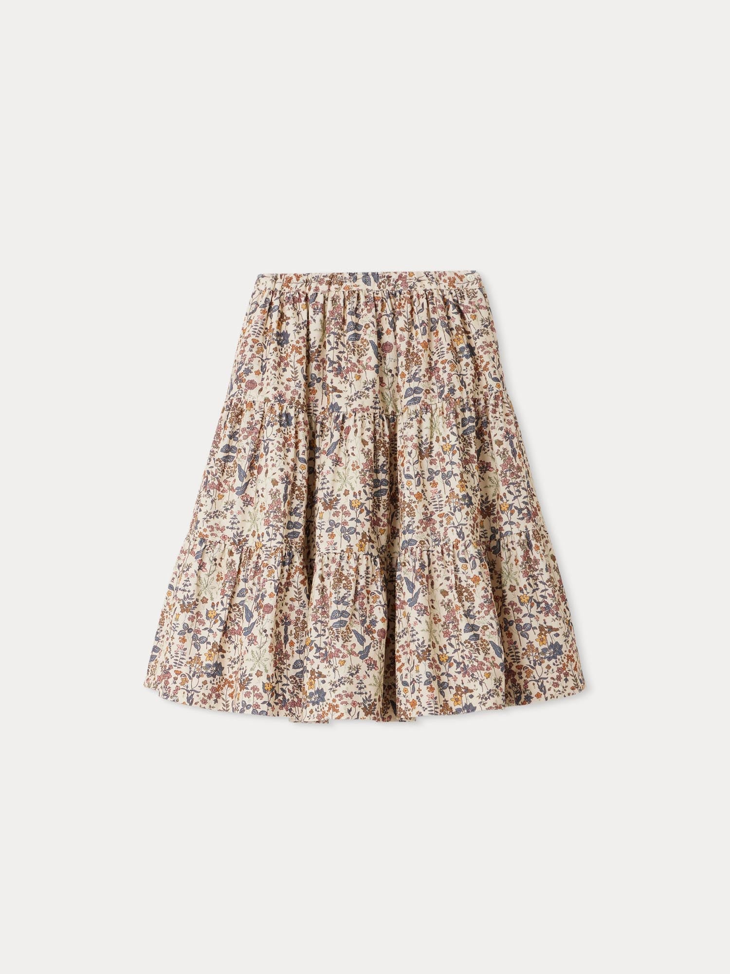 Girls Multicolor Floral Cotton Skirt