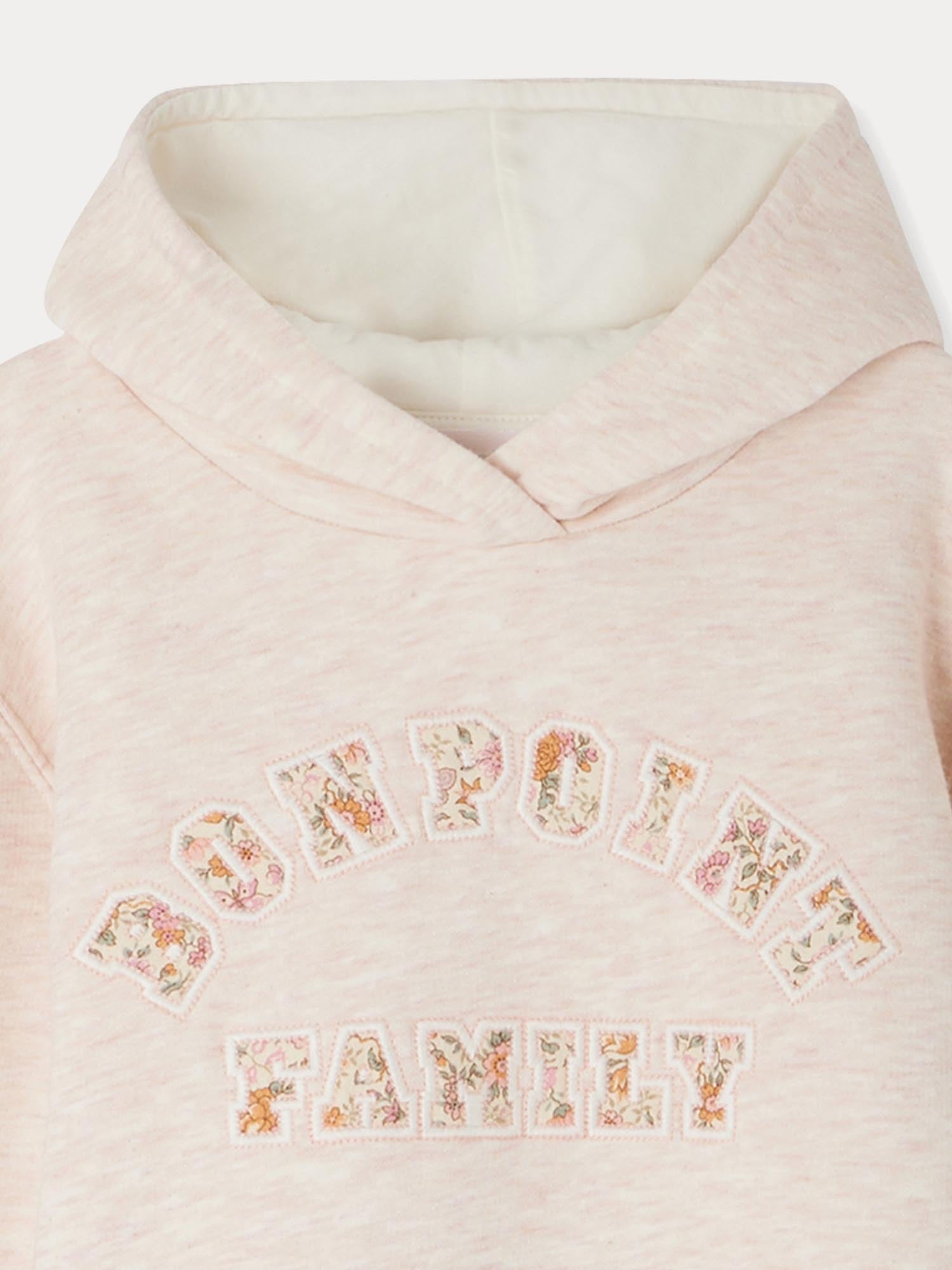 Girls Light Pink Hooded Sweatshirt