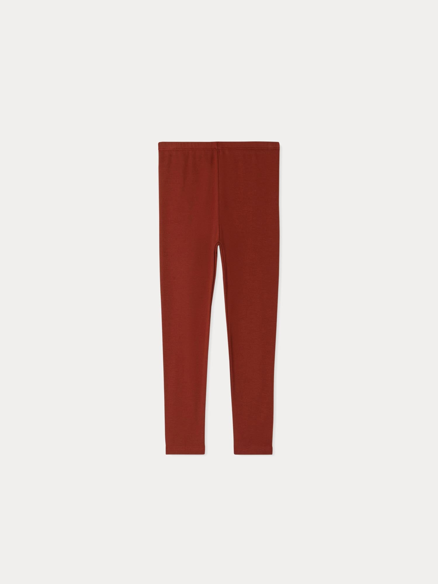 Girls Dark Red Cotton Leggings