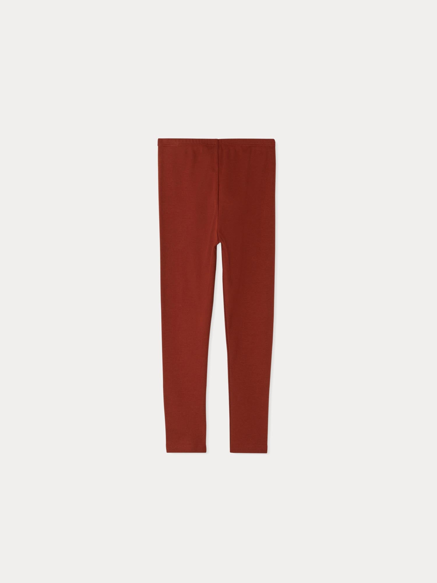 Girls Dark Red Cotton Leggings