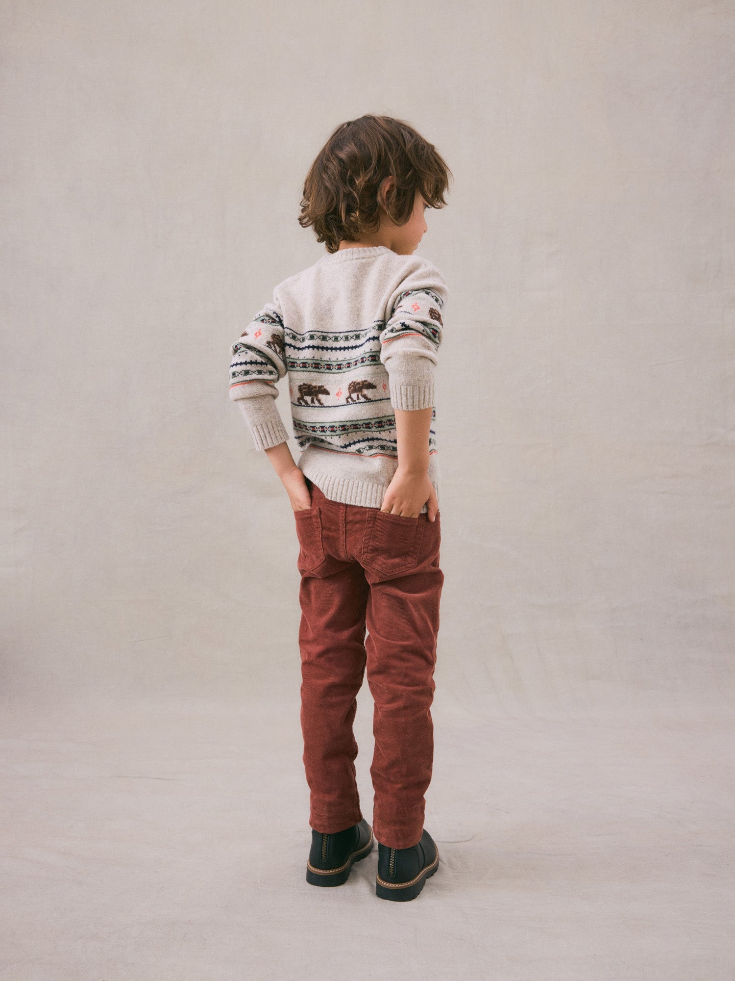 Boys Maroon Corduroy Trousers