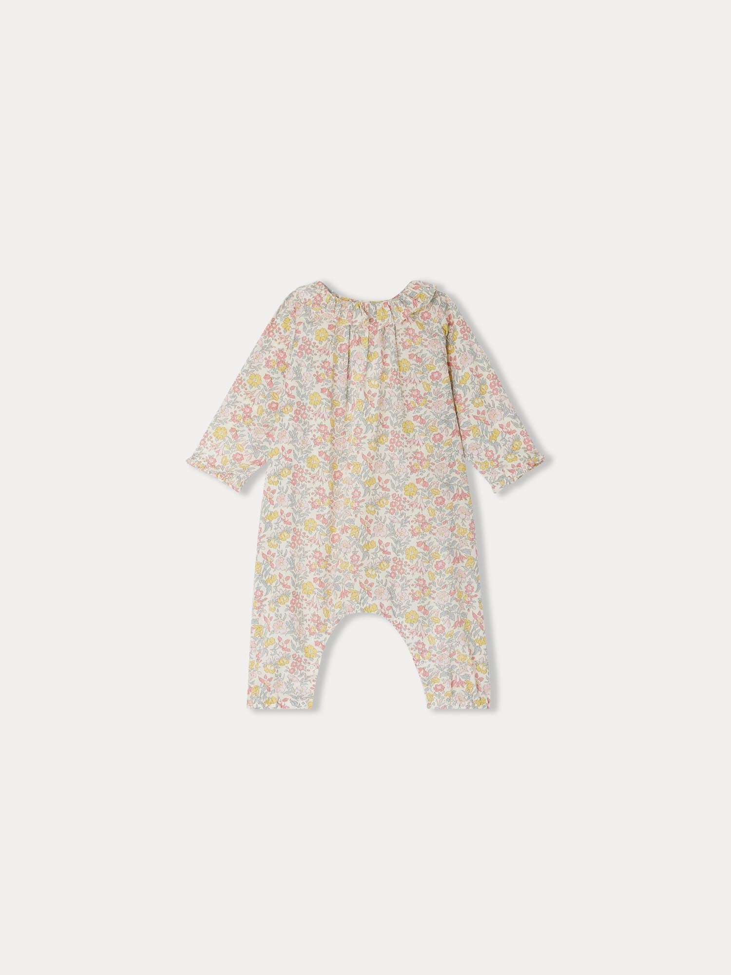 Baby Girls Pink Floral Cotton Babysuit