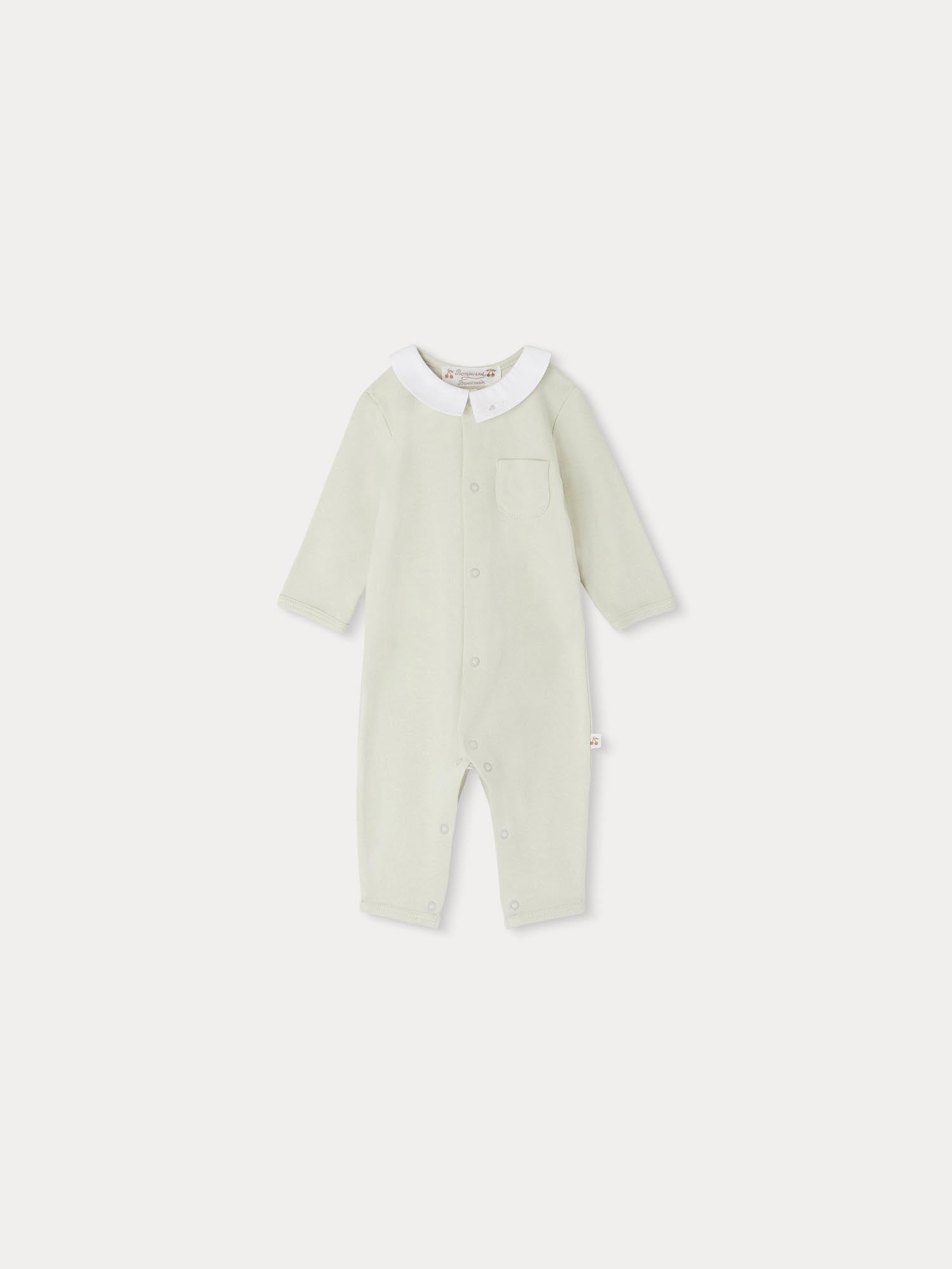 Baby Boys & Girls Beige Cotton Babysuit