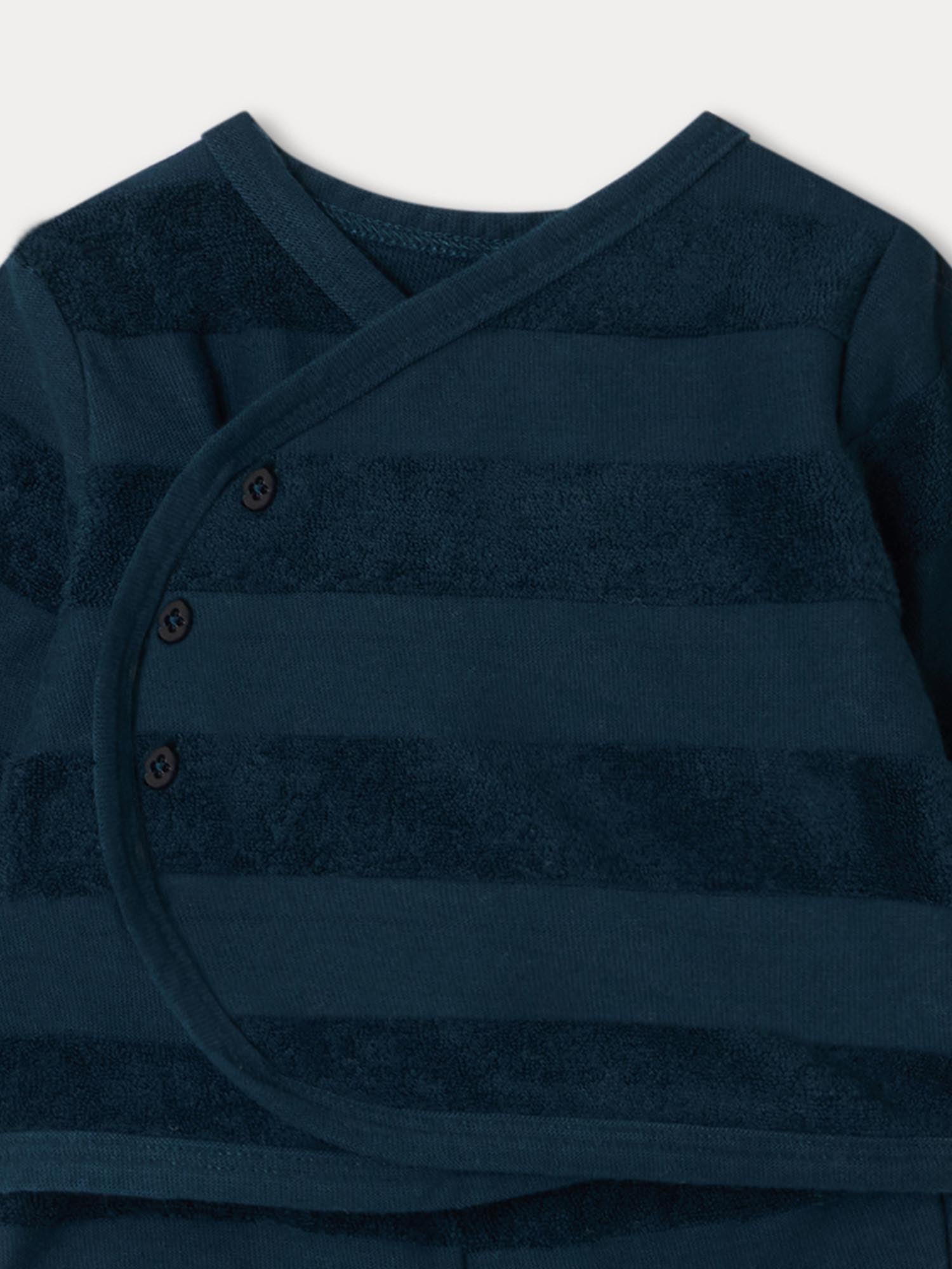 Baby Boys Dark Blue Stripes Cotton Set