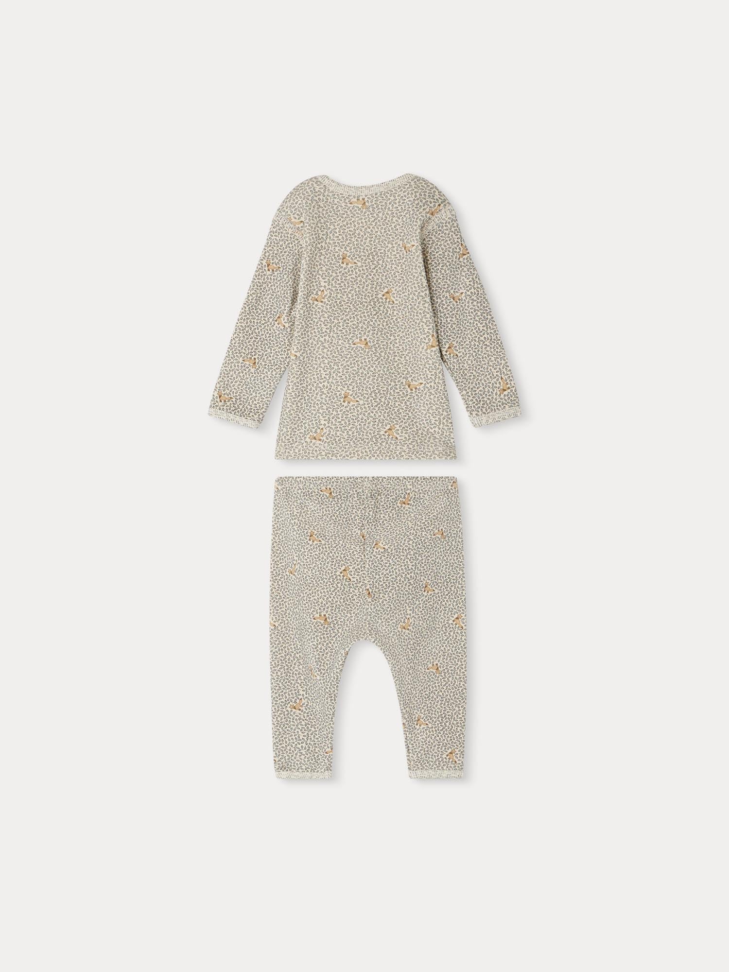 Baby Boys Grey Printed Cotton Set