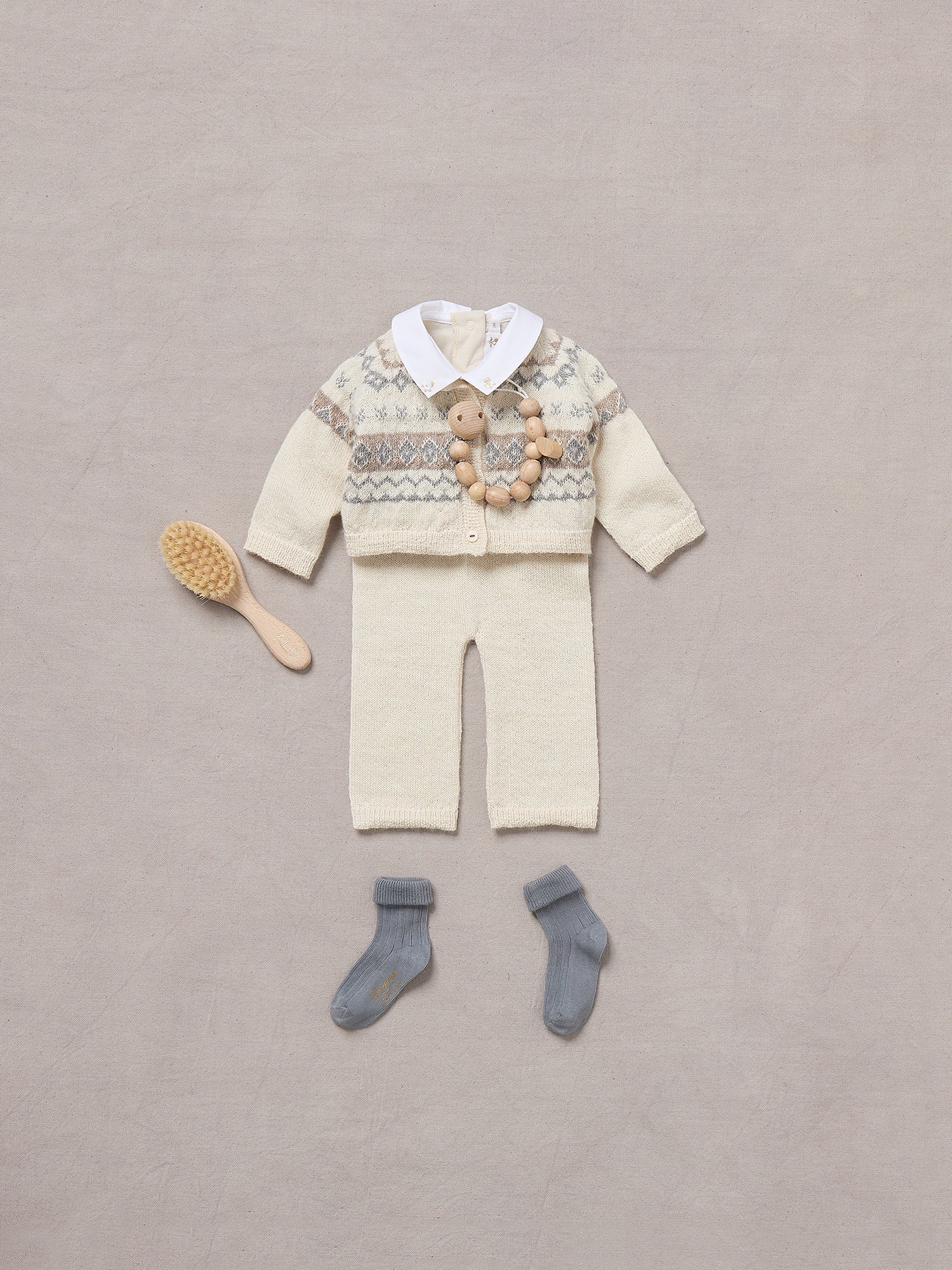 Baby Boys & Girls White Jacquard Alpaca Set