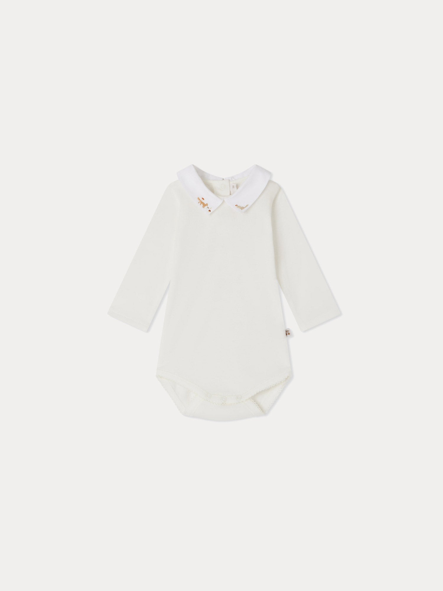 Baby Boys White Cotton Babysuit