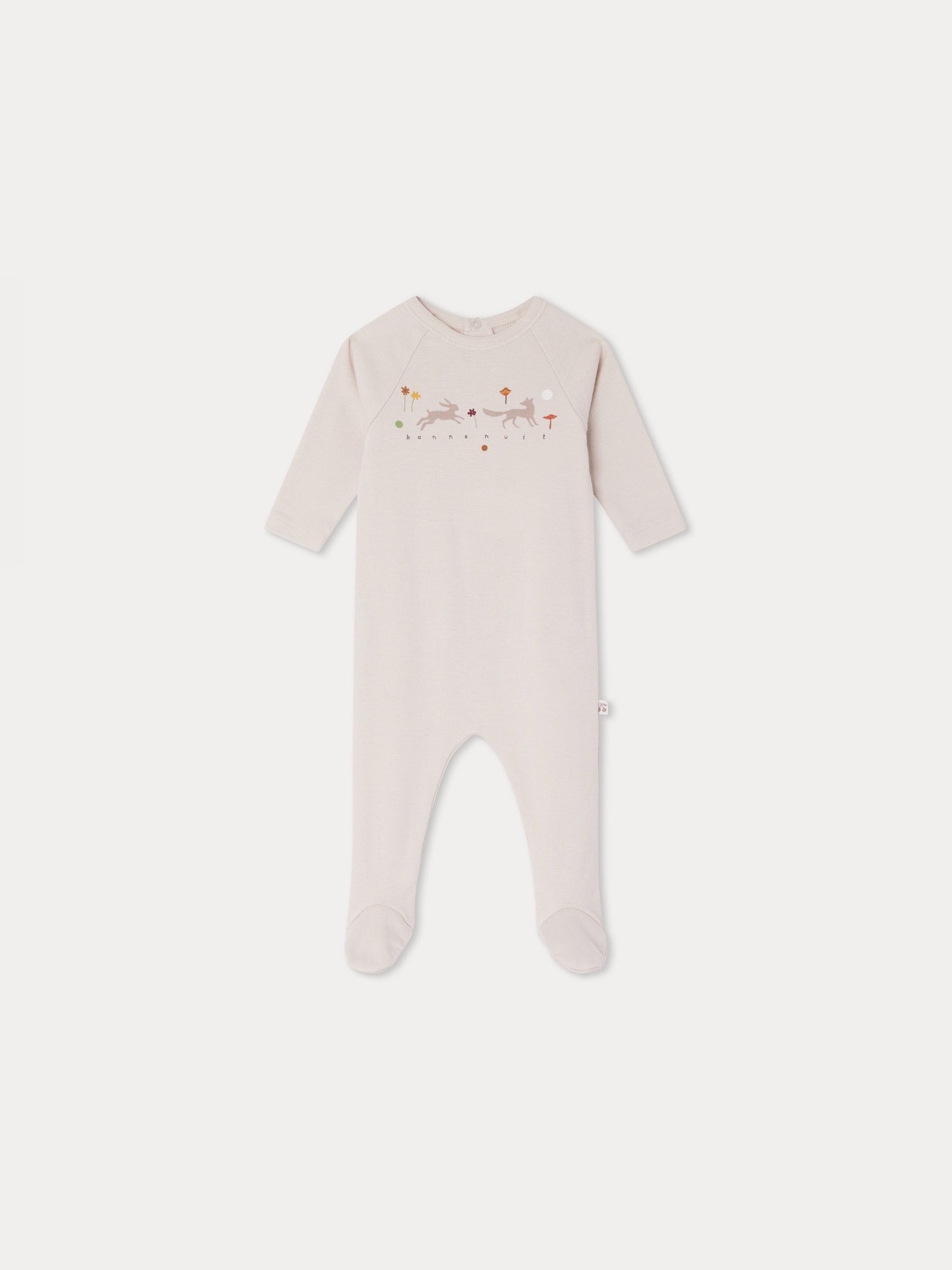 Baby Boys & Girls Beige Cotton Babysuit