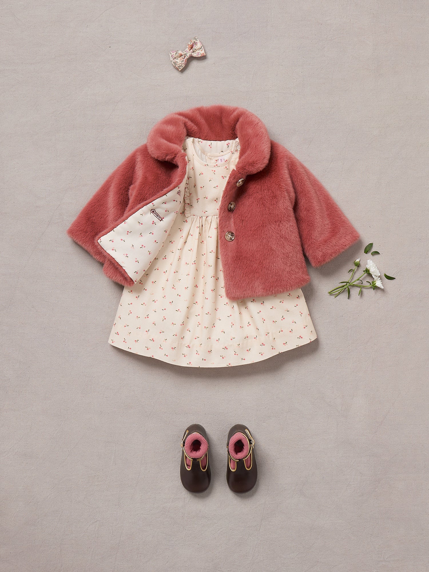 Baby Girls Rose Cherry Cotton Dress