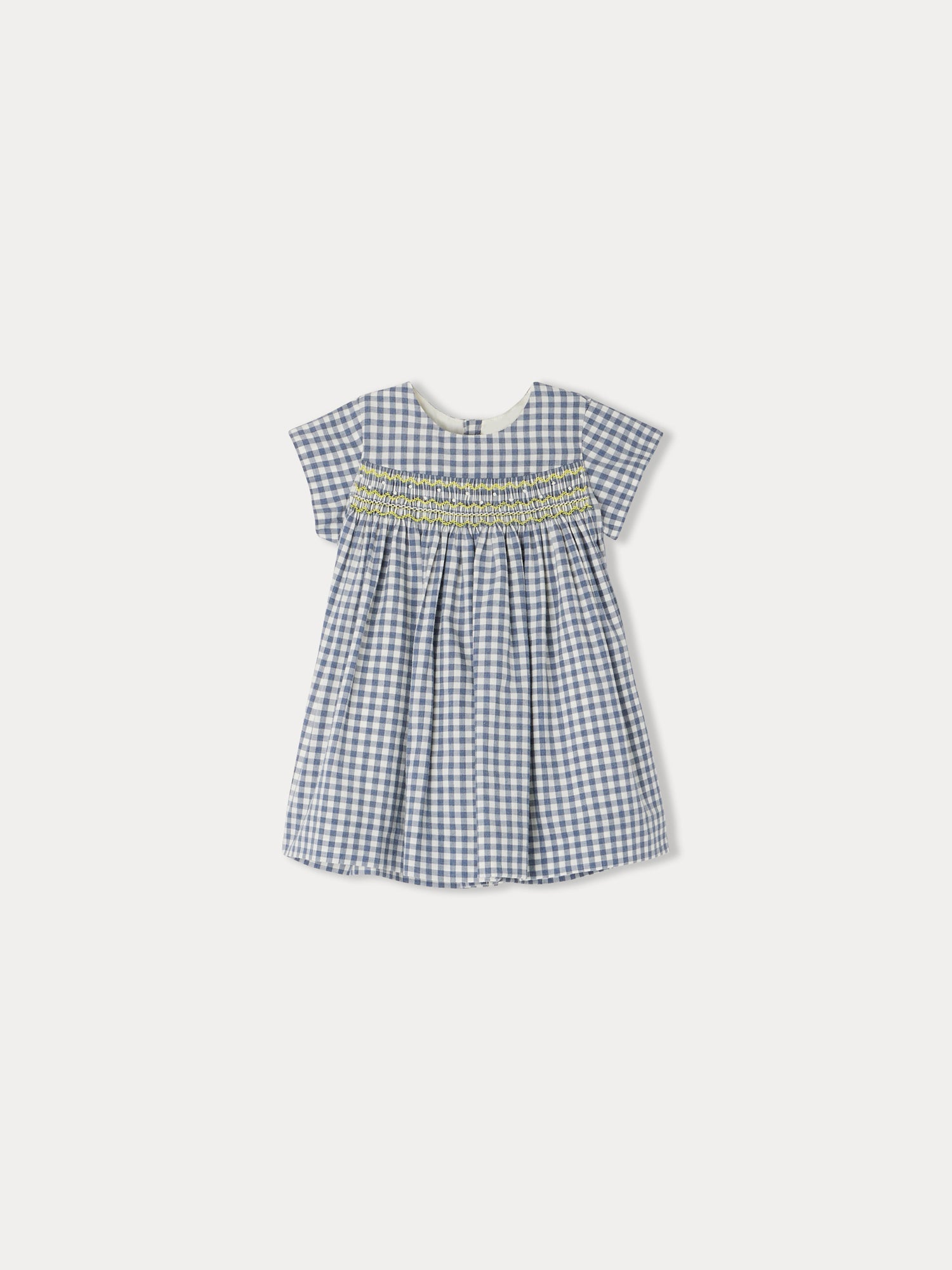 Baby Girls Blue Check Cotton Dress