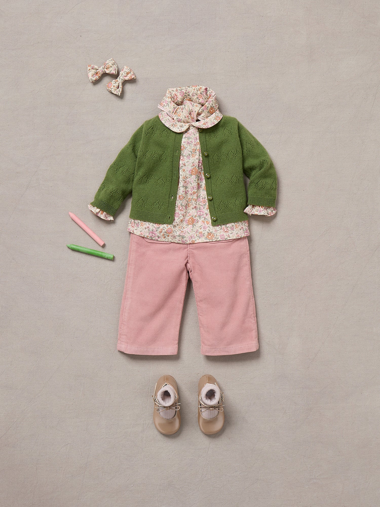 Baby Girls Pink Corduroy Trousers