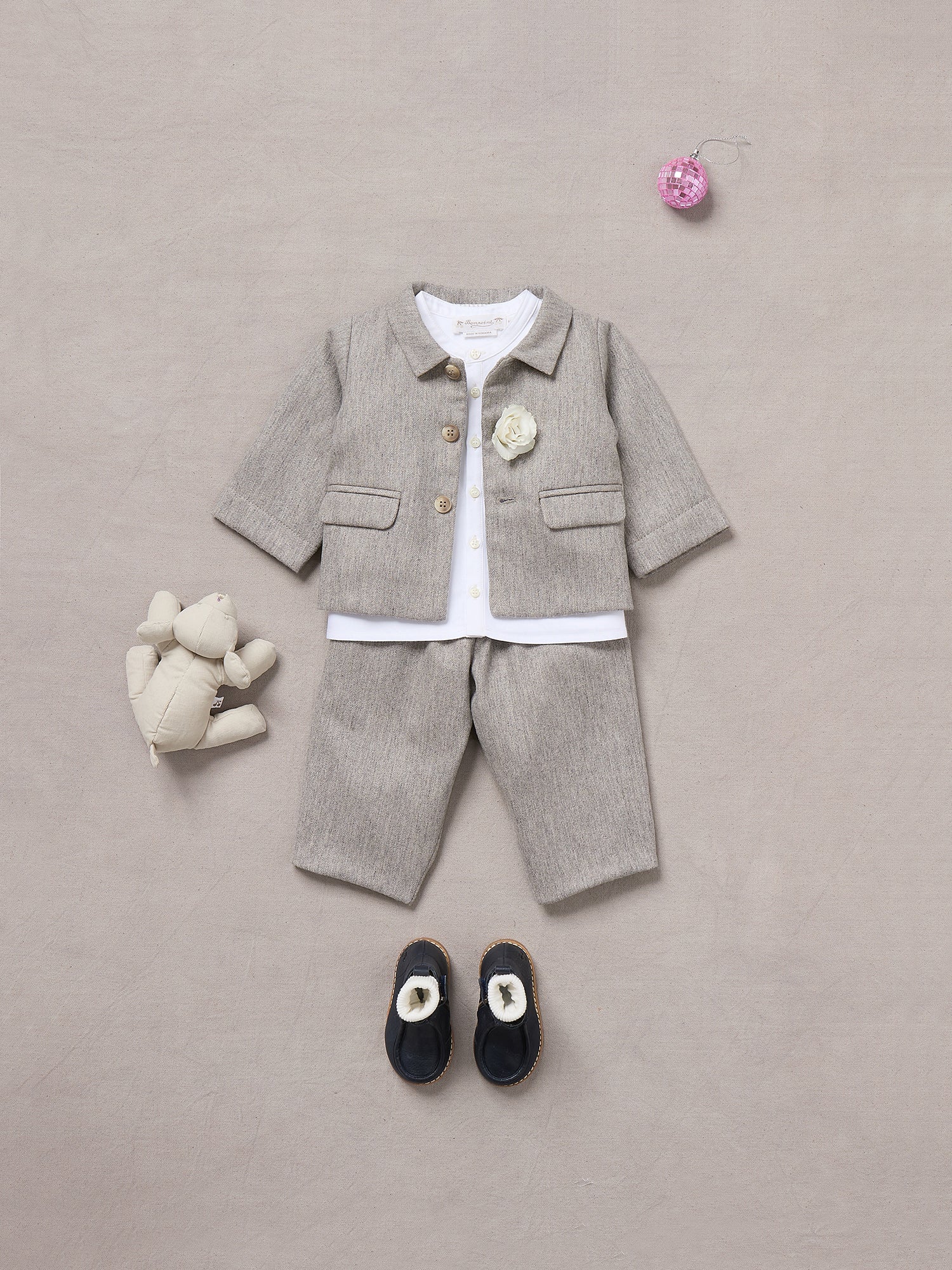 Baby Boys Grey Wool Jacket